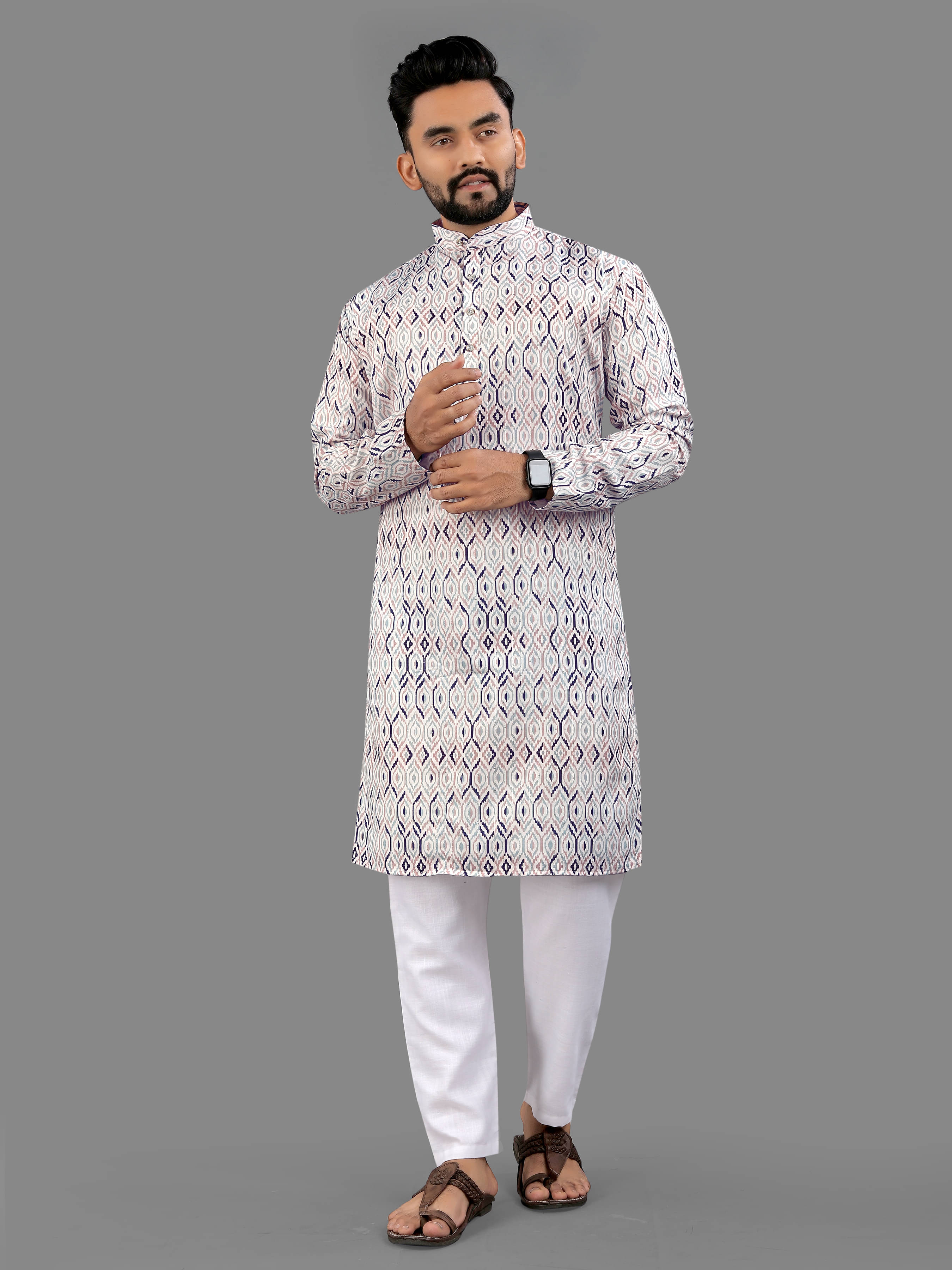allan peter White Cotton Blend Men's Regular Kurta ( Pack of 1 )     			allan peter White Cotton Blend Men's Regular Kurta ( Pack of 1 )