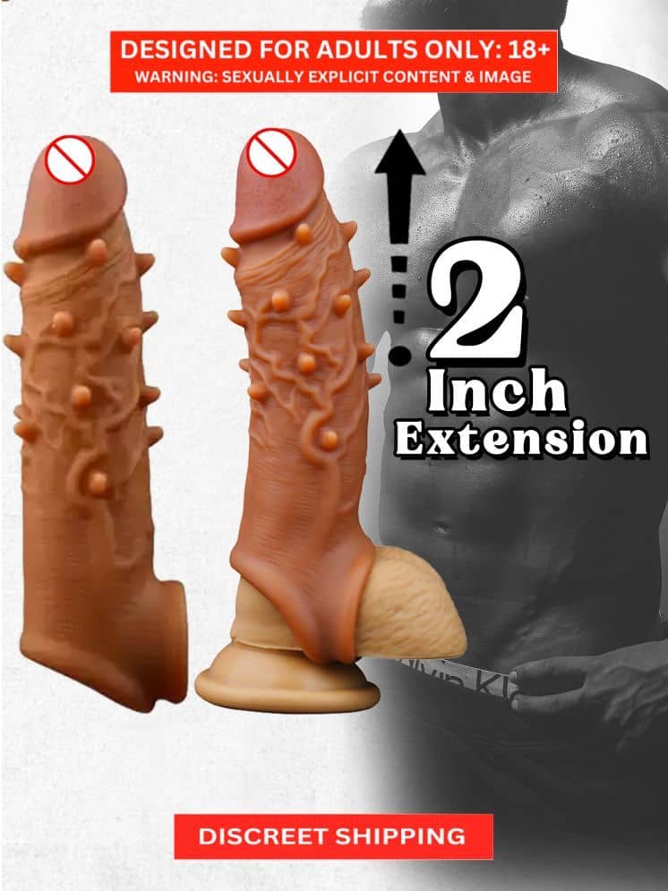 6 INCH PREMIUM QUALITY SILICONE DOUBLE HOLE REUSABLE PANIS SLEEVE FOR MEN BY KAMAHOUSE (LOW PRICE SEX TOY)