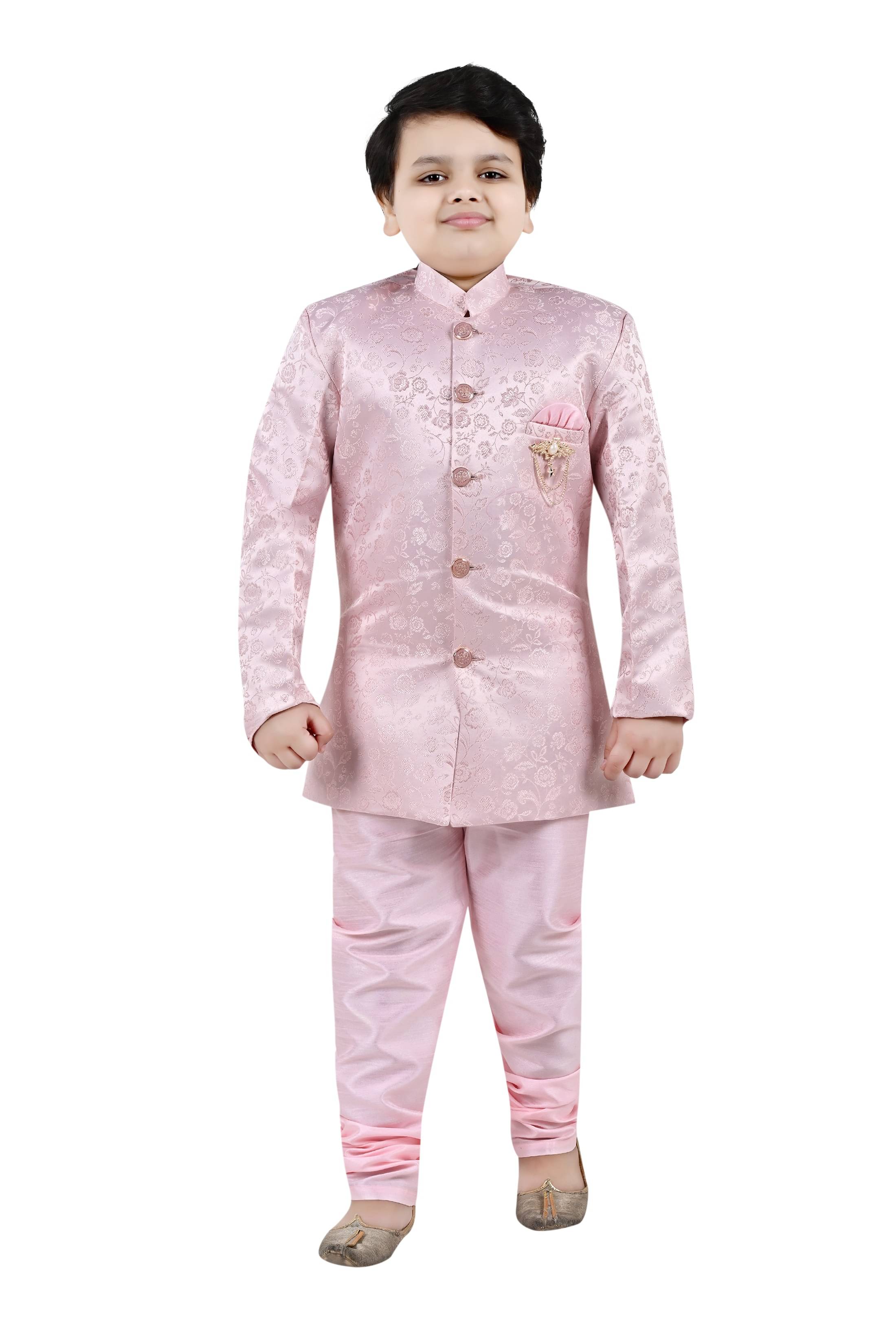 Arshia Fashions Boys Cotton Blend Pink Sherwani ( Pack of 1 )     			Arshia Fashions Boys Cotton Blend Pink Sherwani ( Pack of 1 )