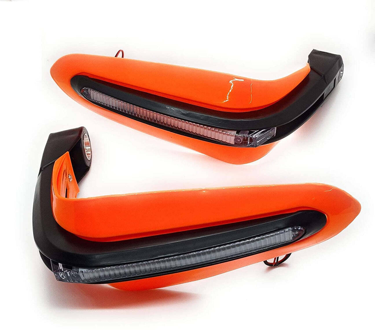 Autopowerz Universal Motorcycle Handguard With Yellow Light Red Body Autopowerz Universal Motorcycle Handguard With Yellow Light Red Body