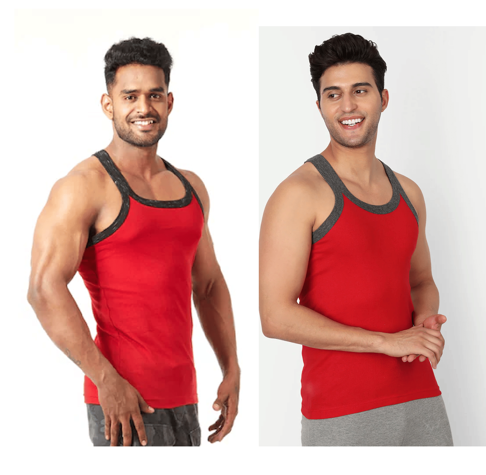D1 DIFFERENT ONE Pack of 2 Cotton Gym Vest For Men ( Multicolor ) D1 DIFFERENT ONE Pack of 2 Cotton Gym Vest For Men ( Multicolor )