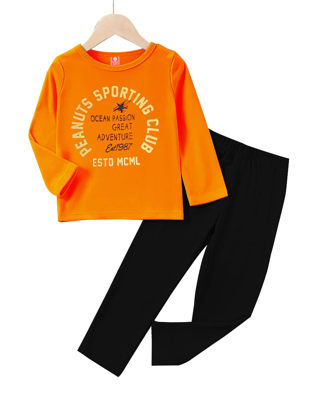     			Detees Pack of 1 Boys Cotton T-Shirt & Pants Set ( Orange )