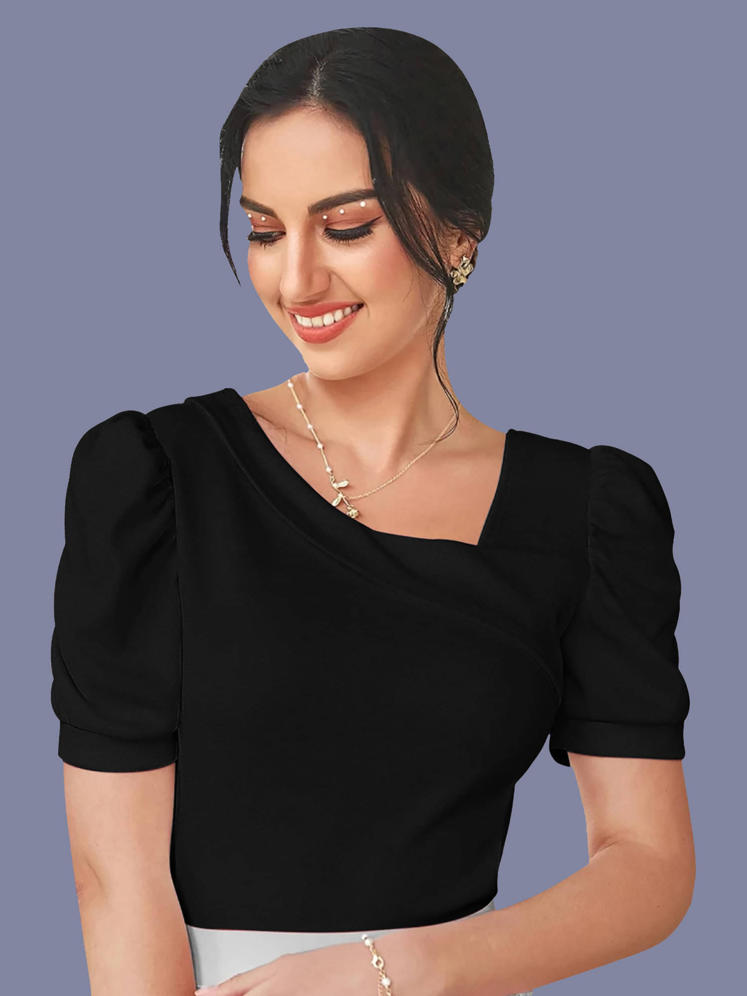     			Dream Beauty Fashion Women's Polyester Regular Top ( Black )