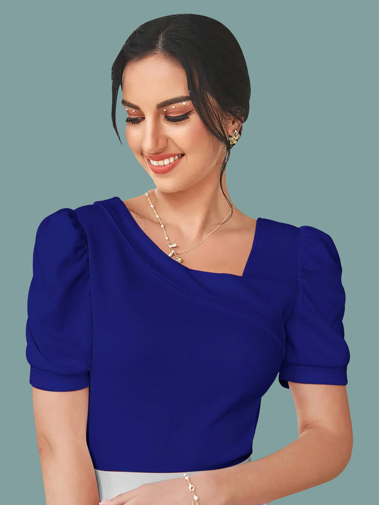     			Dream Beauty Fashion Women's Polyester Regular Top ( Blue )