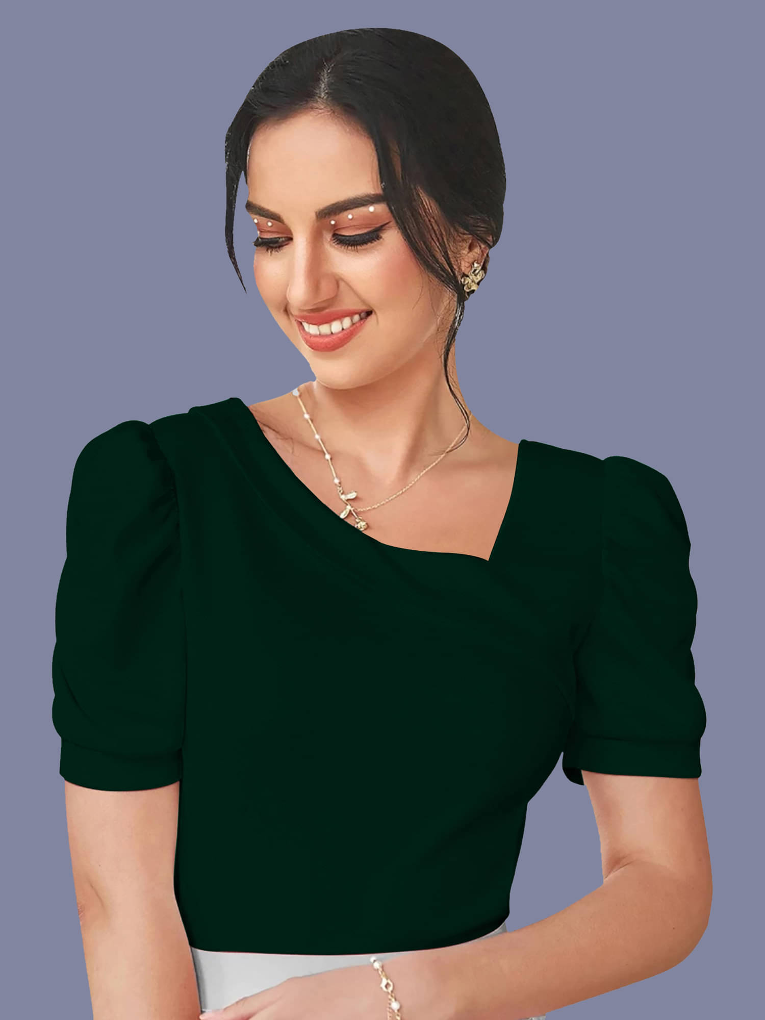 Dream Beauty Fashion Women's Polyester Regular Top ( Green )     			Dream Beauty Fashion Women's Polyester Regular Top ( Green )