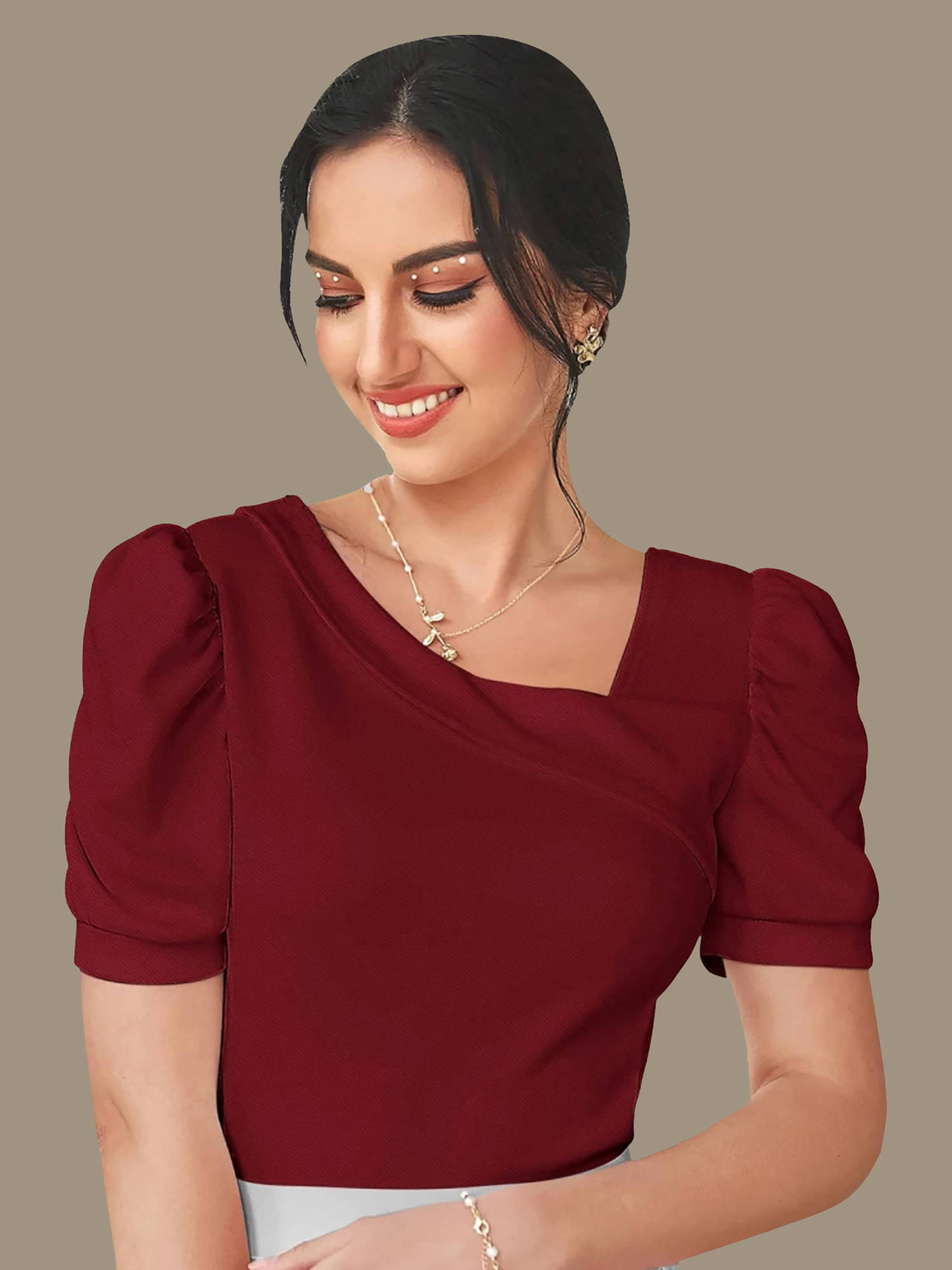     			Dream Beauty Fashion Women's Polyester Regular Top ( Maroon )