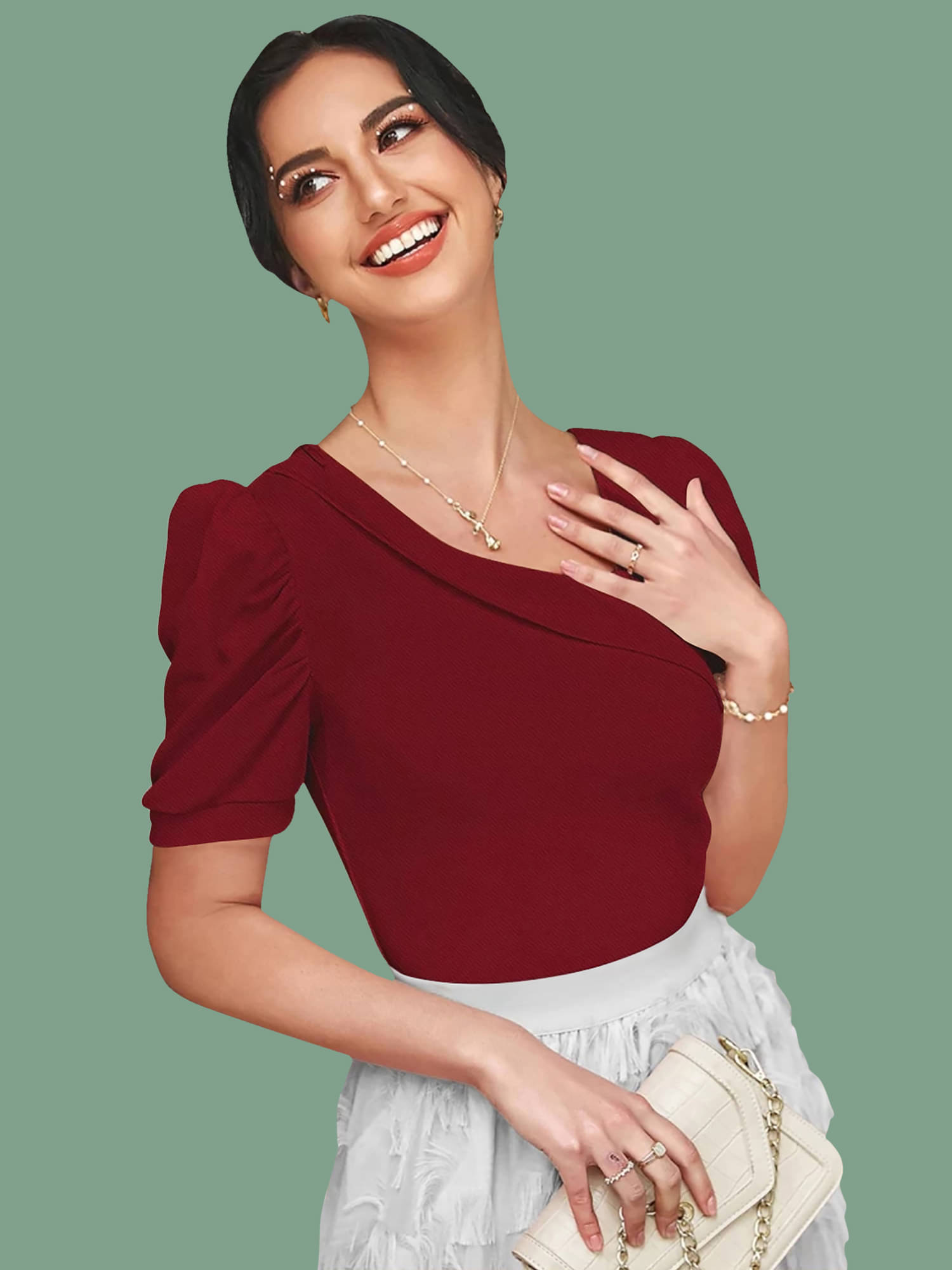     			Dream Beauty Fashion Women's Polyester Regular Top ( Maroon )
