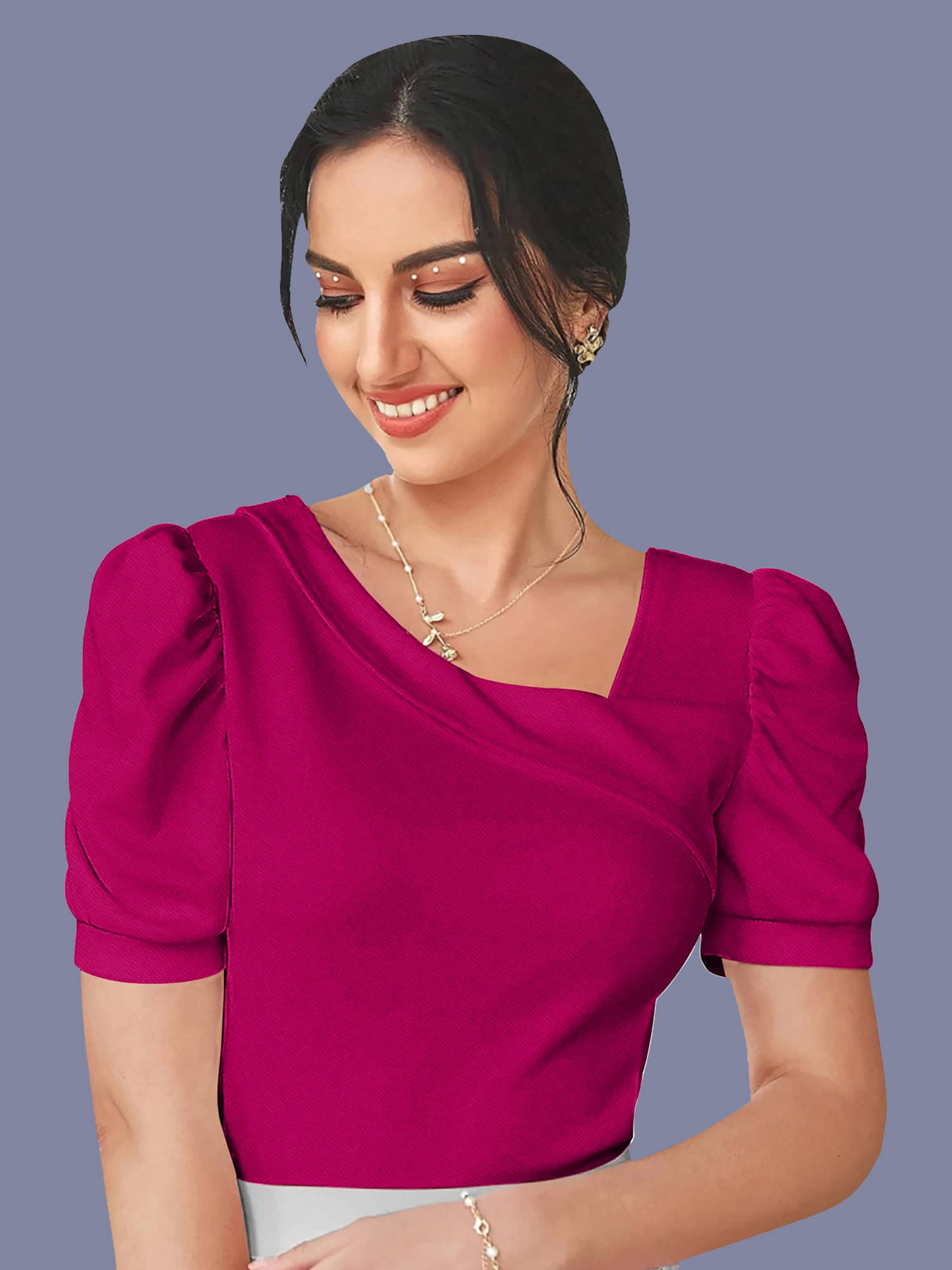 Dream Beauty Fashion Women's Polyester Regular Top ( Pink ) Dream Beauty Fashion Women's Polyester Regular Top ( Pink )