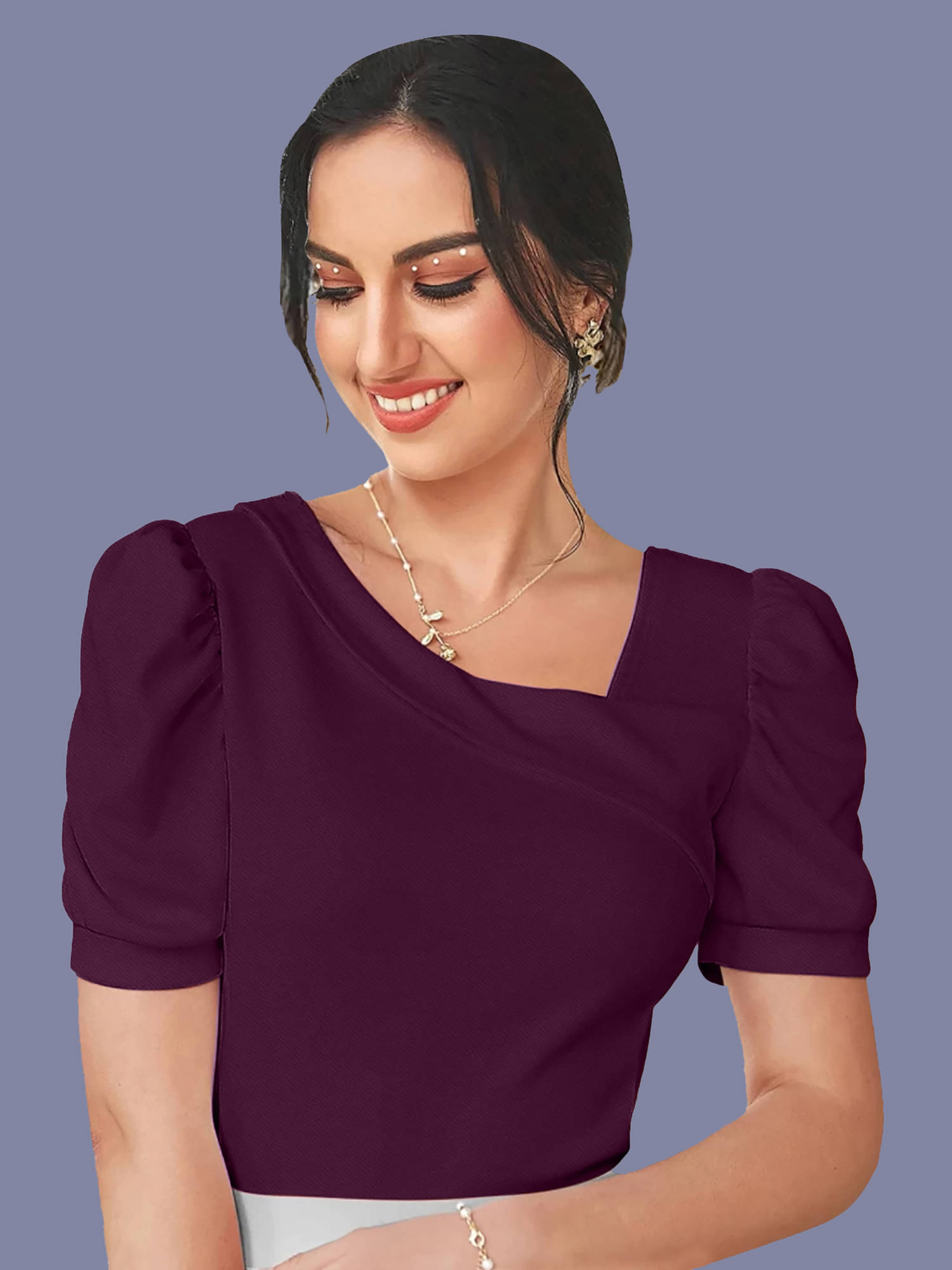     			Dream Beauty Fashion Women's Polyester Regular Top ( Purple )