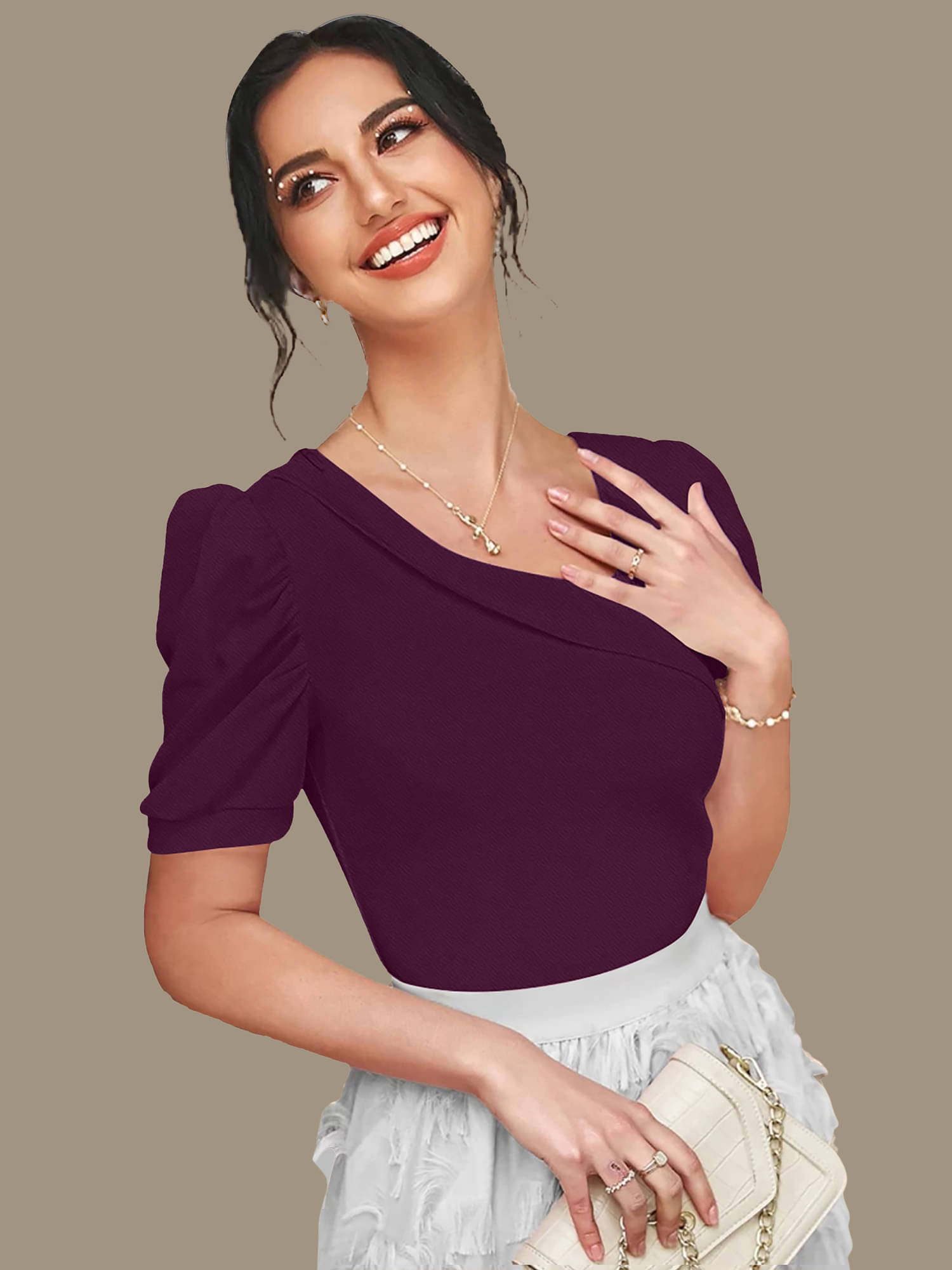     			Dream Beauty Fashion Women's Polyester Regular Top ( Purple )