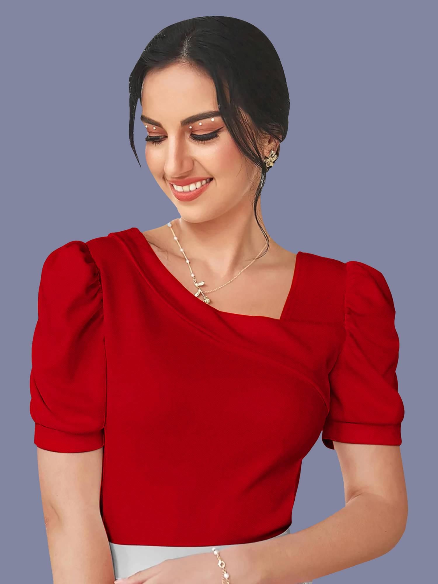 Dream Beauty Fashion Women's Polyester Regular Top ( Red ) Dream Beauty Fashion Women's Polyester Regular Top ( Red )