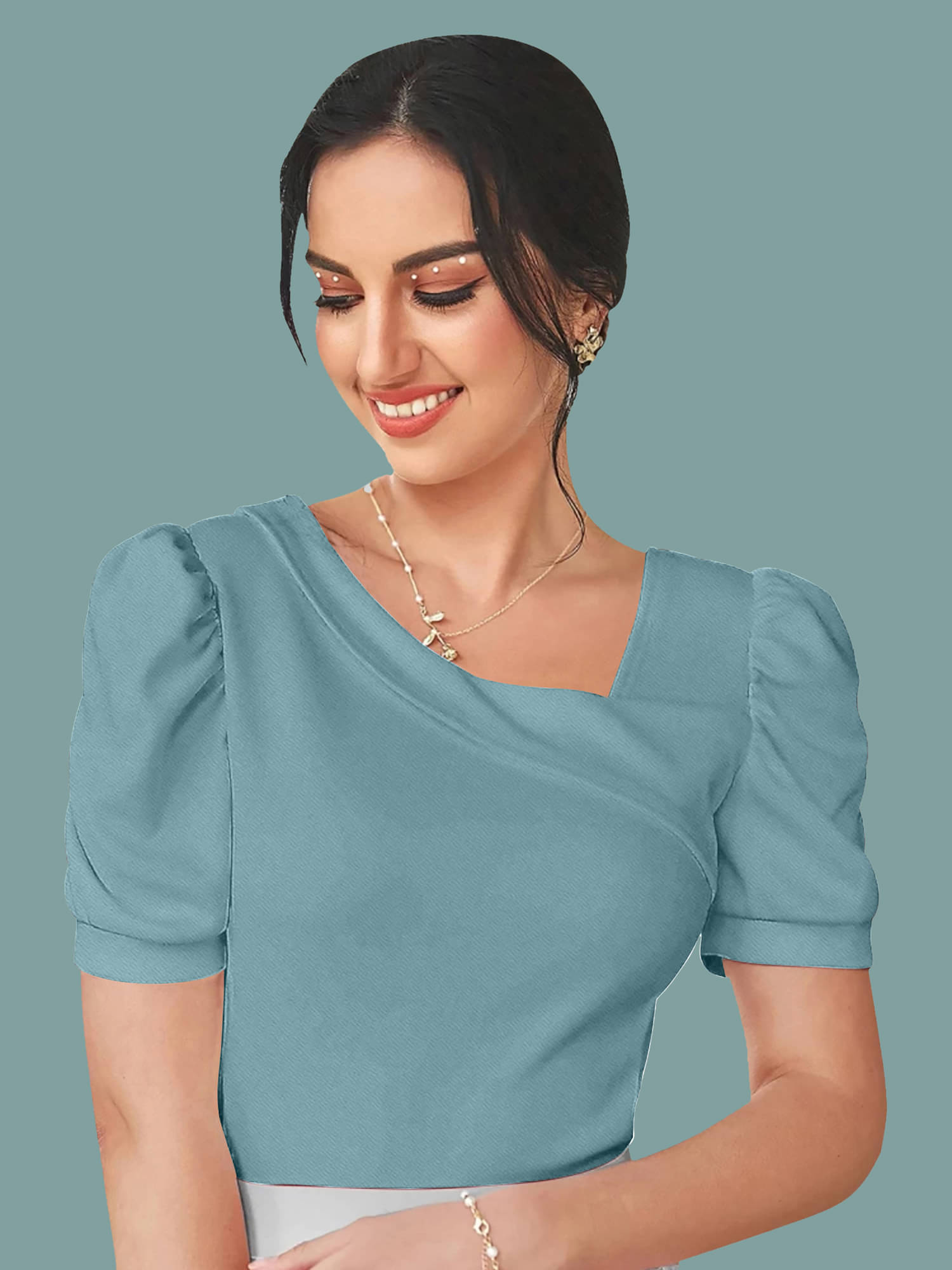     			Dream Beauty Fashion Women's Polyester Regular Top ( Teal )