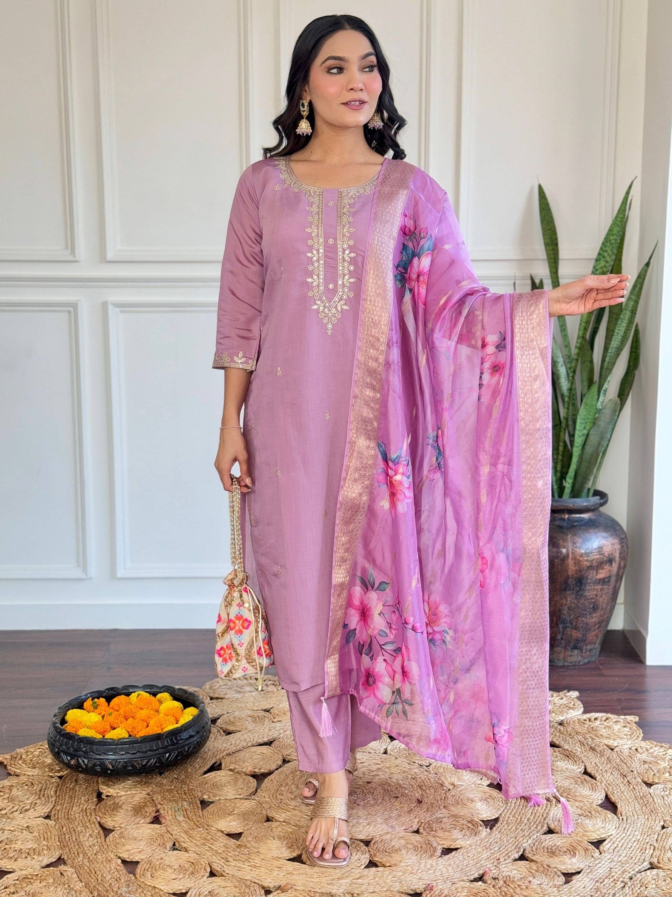 Eeloo Viscose Embroidered Kurti With Pants Women's Stitched Salwar Suit - Beige ( Pack of 1 ) Eeloo Viscose Embroidered Kurti With Pants Women's Stitched Salwar Suit - Beige ( Pack of 1 )