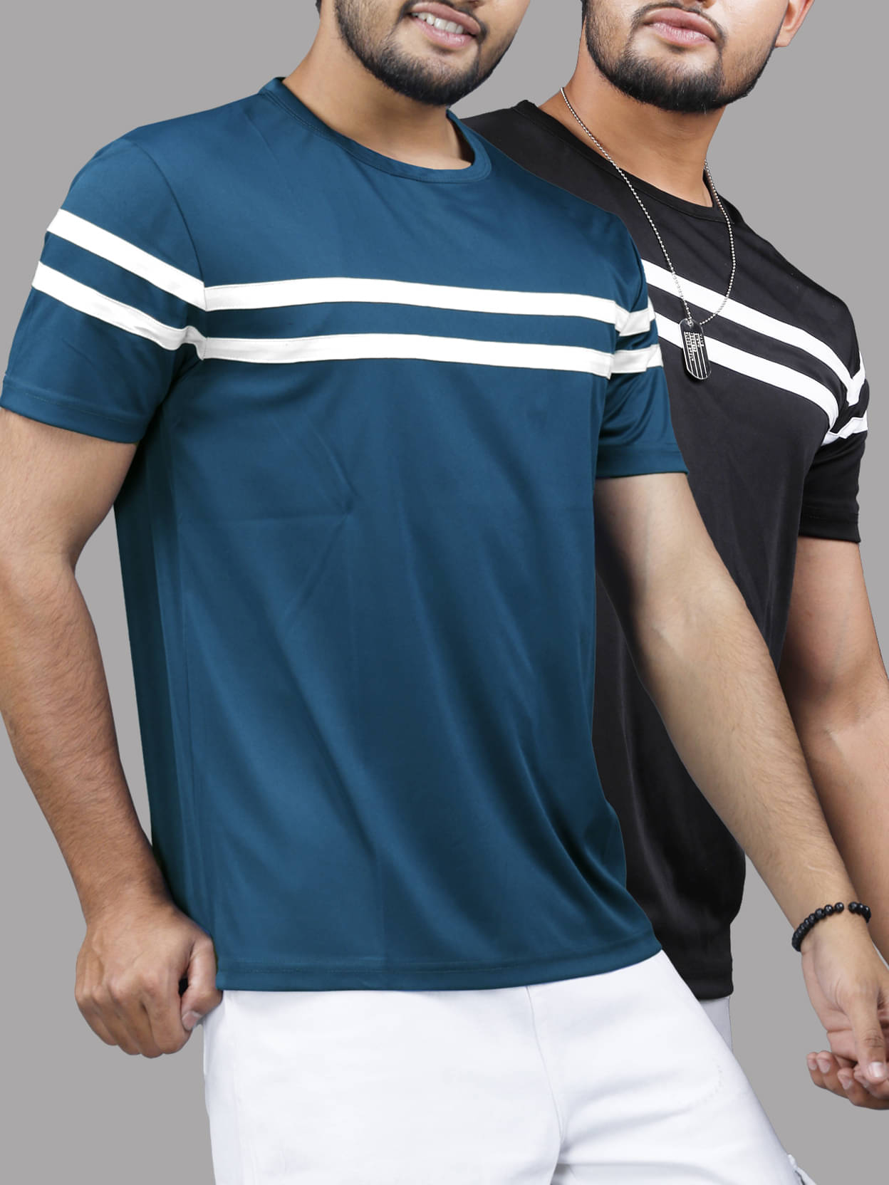     			Eyebogler Men Polyester Regular Fit Printed T-Shirt ( Light Blue )
