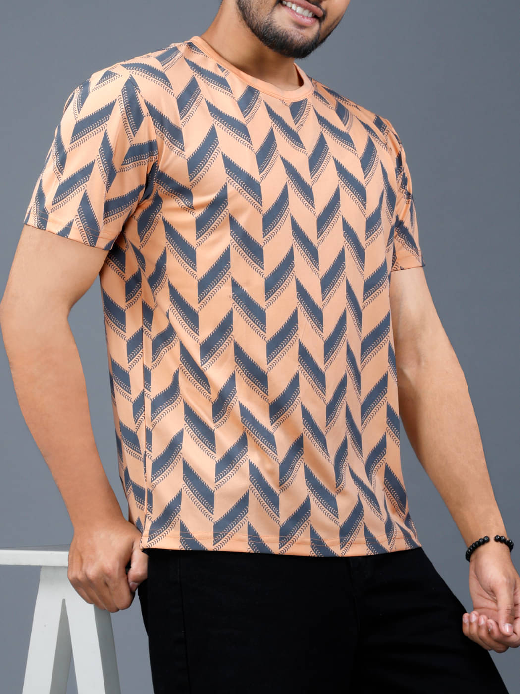 Eyebogler Men Polyester Regular Fit Printed T-Shirt ( Orange ) Eyebogler Men Polyester Regular Fit Printed T-Shirt ( Orange )