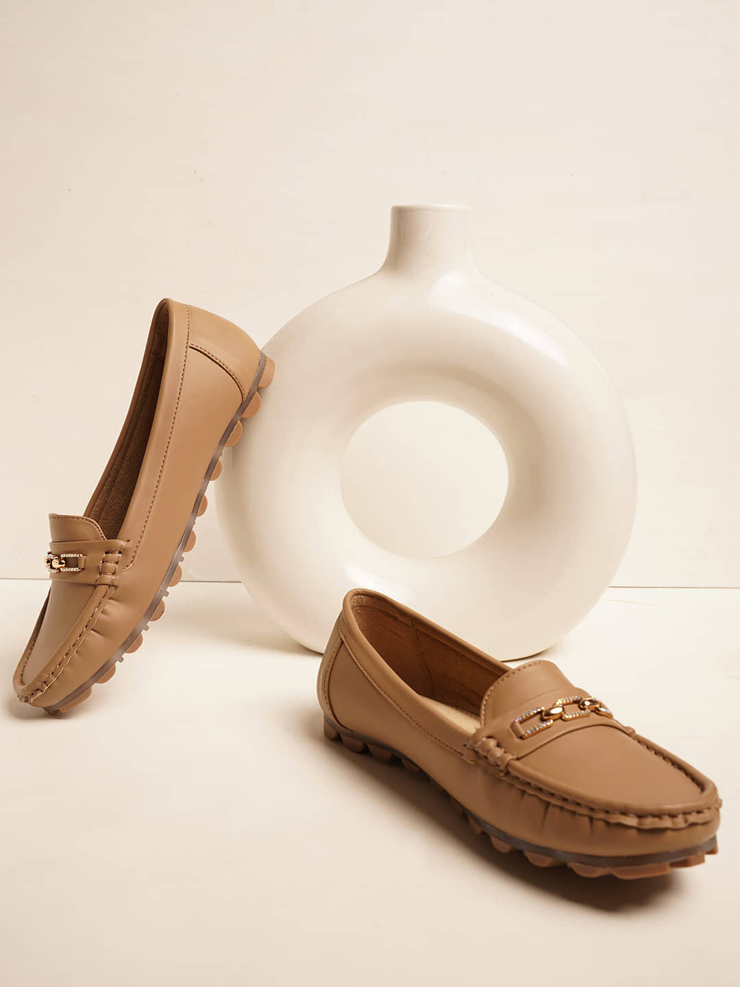 JM Looks Beige Women's Loafers - Casual Shoes | Buy online on ZillyBuy