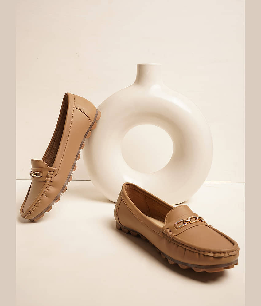 JM Looks Beige Women's Loafers - Casual Shoes | Buy online on ZillyBuy