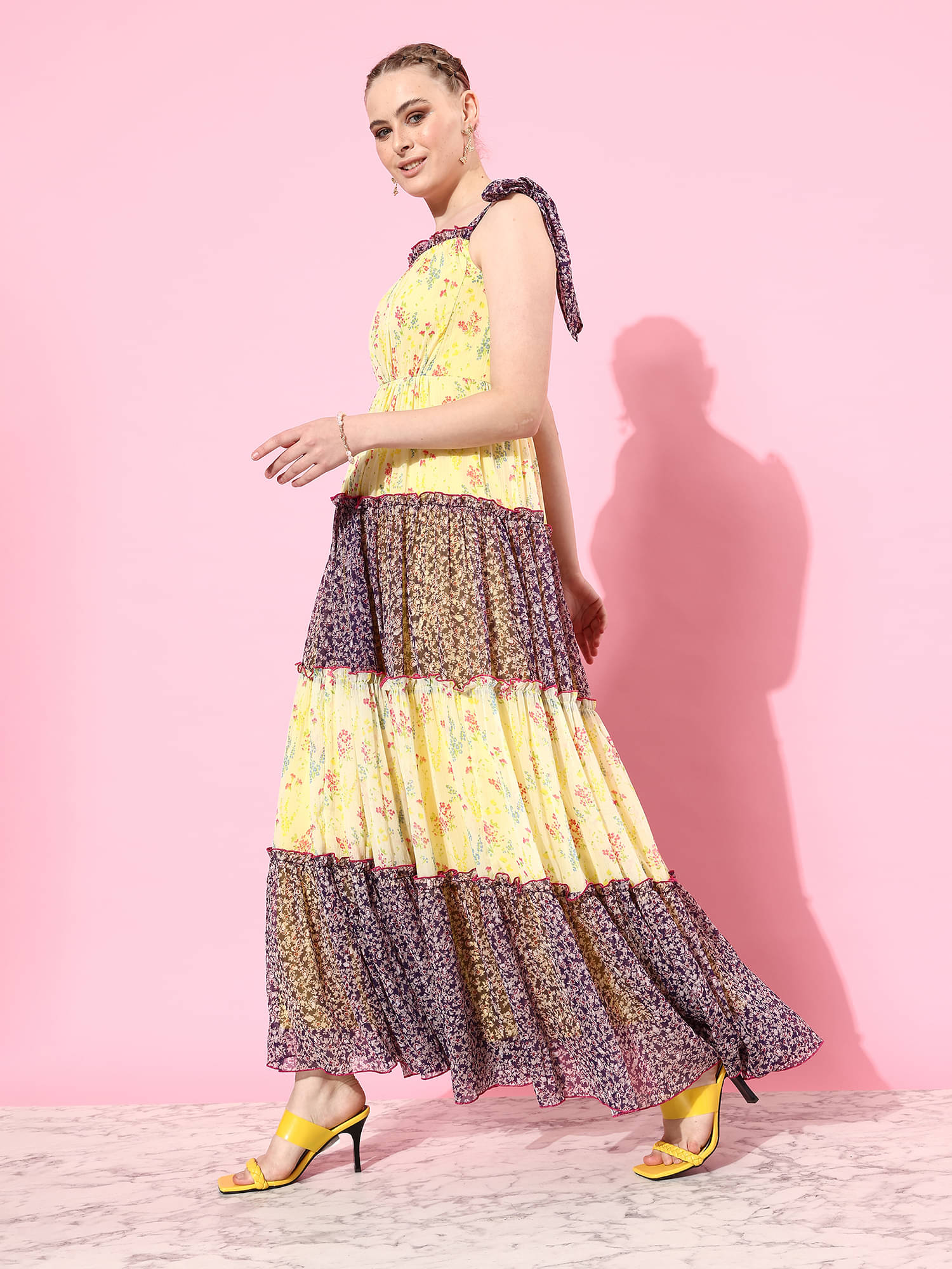 Miss Chase Women Chiffon Printed Maxi ( Multicolor ) Miss Chase Women Chiffon Printed Maxi ( Multicolor )