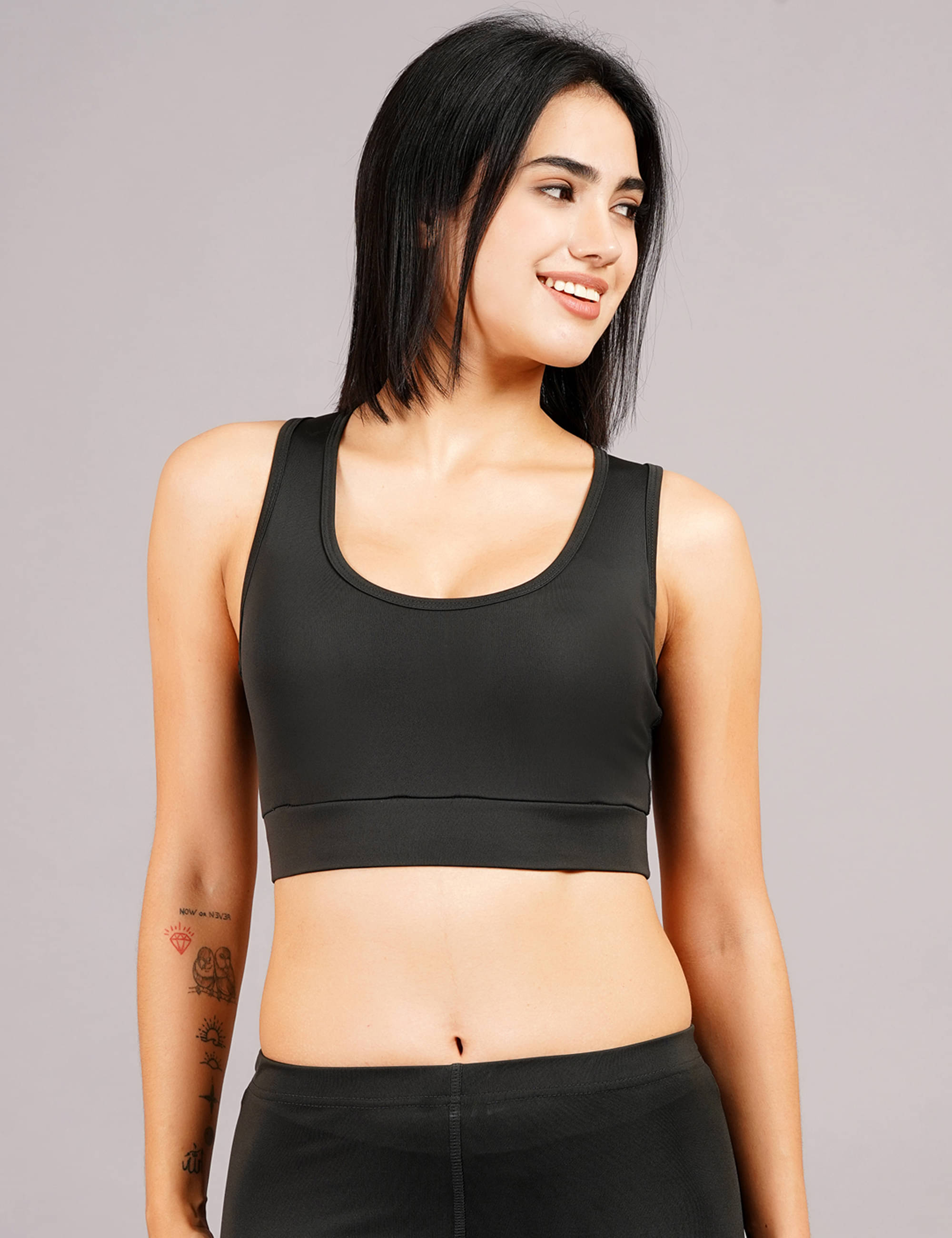 NEVER LOSE Pack of 1 Nylon Heavily Padded Racerback bra For Women ( Black ) NEVER LOSE Pack of 1 Nylon Heavily Padded Racerback bra For Women ( Black )