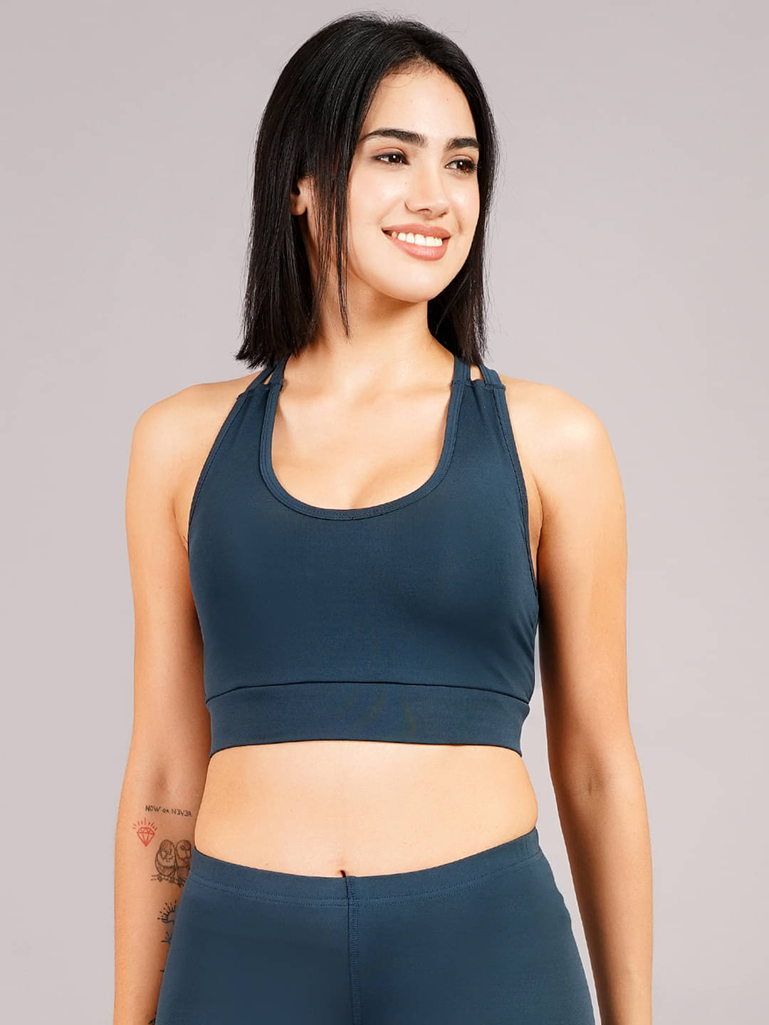 NEVER LOSE Pack of 1 Nylon Heavily Padded Racerback bra For Women ( Green )     			NEVER LOSE Pack of 1 Nylon Heavily Padded Racerback bra For Women ( Green )