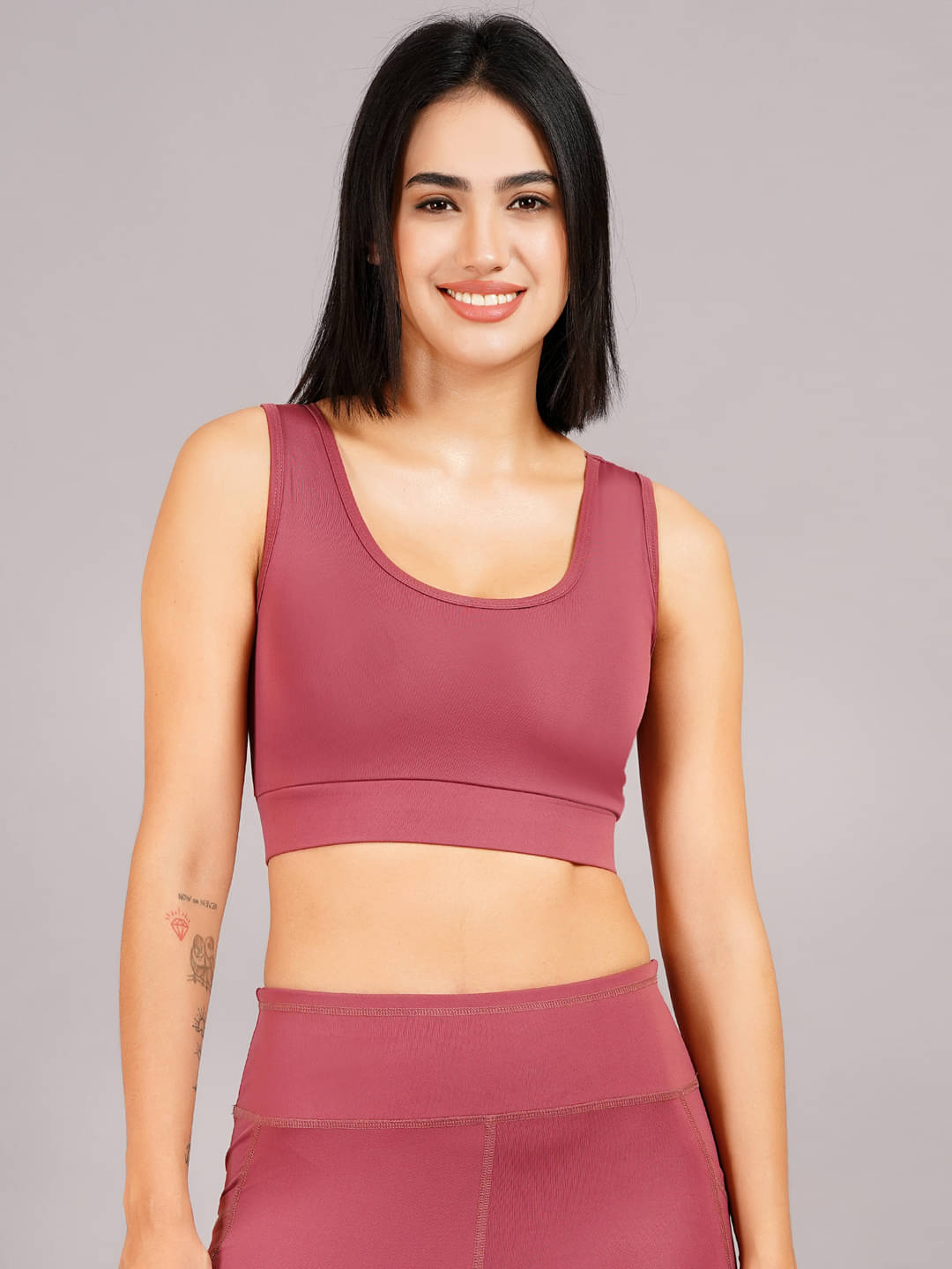     			NEVER LOSE Pack of 1 Nylon Heavily Padded Racerback bra For Women ( Pink )