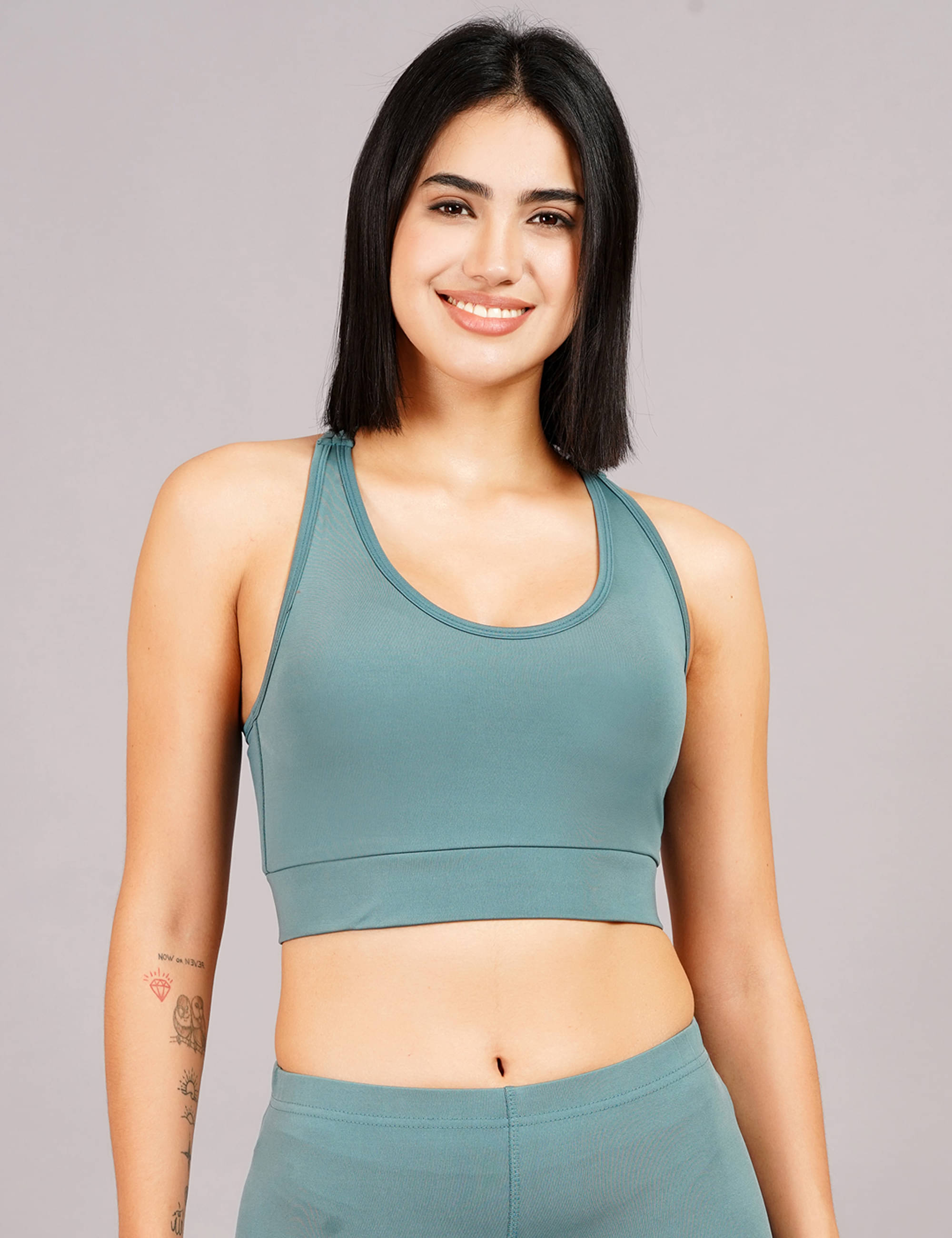 NEVER LOSE Pack of 1 Nylon Heavily Padded Racerback bra For Women ( Green ) NEVER LOSE Pack of 1 Nylon Heavily Padded Racerback bra For Women ( Green )