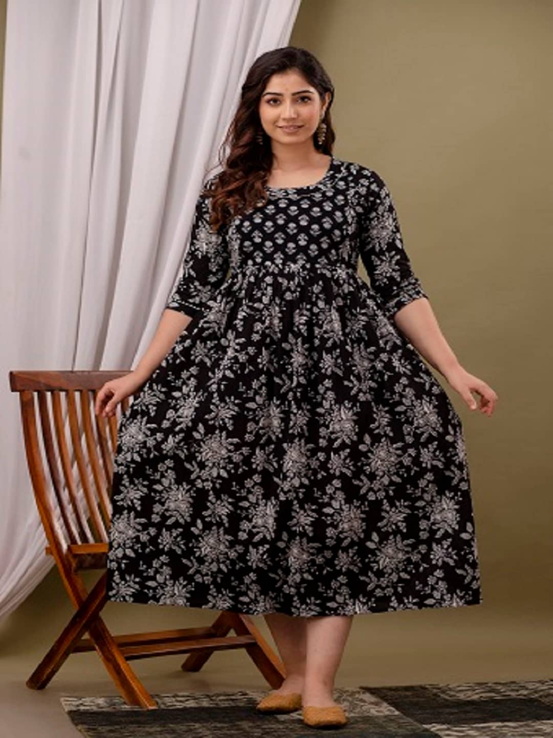 Nevisha Style Black Cotton Maternity Kurta Single - Kurtis, Tunics | Buy online on ZillyBuy