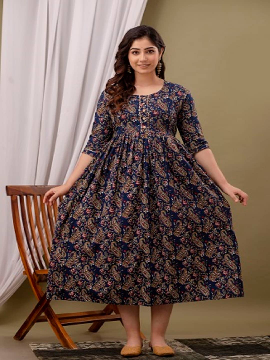Nevisha Style Blue Cotton Maternity Kurta Single - Kurtis, Tunics | Buy online on ZillyBuy