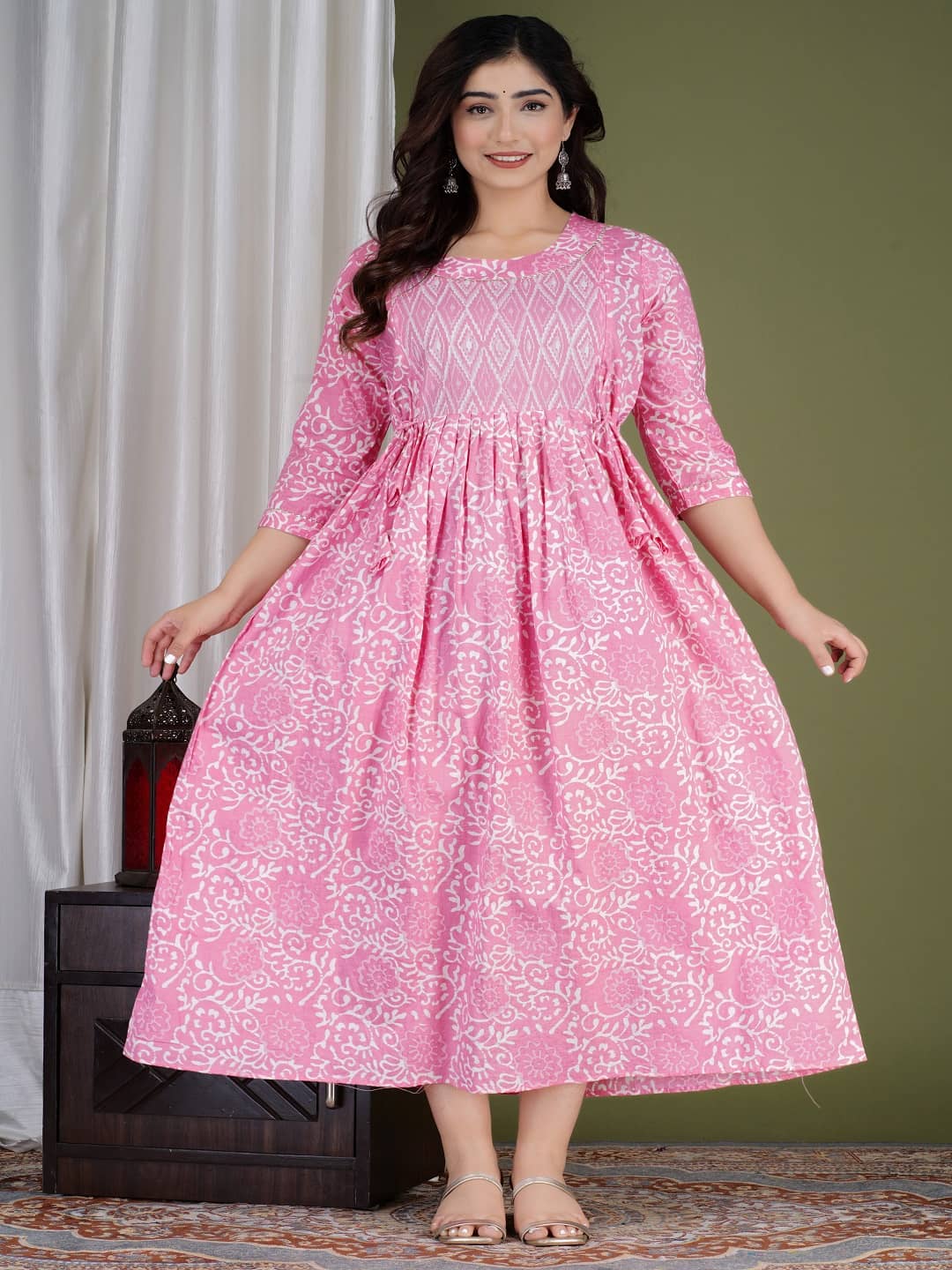 Nevisha Style Pink Cotton Maternity Kurta Single - Kurtis, Tunics | Buy online on ZillyBuy