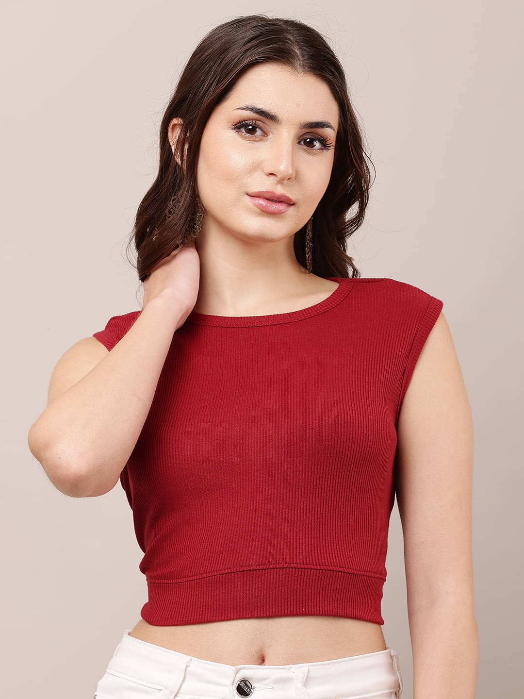     			RC NEOEN Maroon Viscose Women's Crop Top ( Pack of 1 )