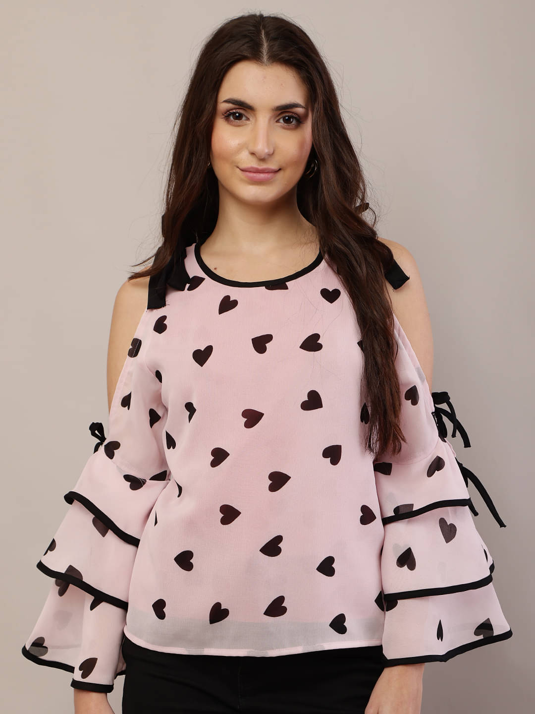     			RC NEOEN Women's Georgette Regular Top ( Pink )