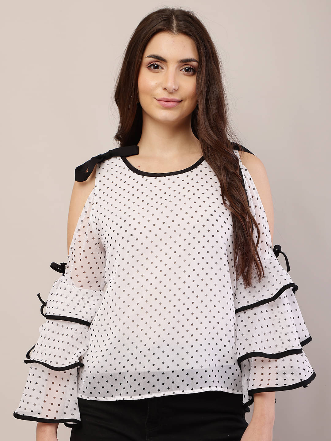     			RC NEOEN Women's Georgette Regular Top ( White )