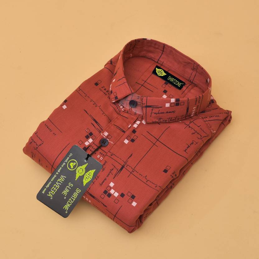 S-LINE 100% Cotton Slim Fit Printed Full Sleeves Men's Casual Shirt - Red ( Pack of 1 ) S-LINE 100% Cotton Slim Fit Printed Full Sleeves Men's Casual Shirt - Red ( Pack of 1 )