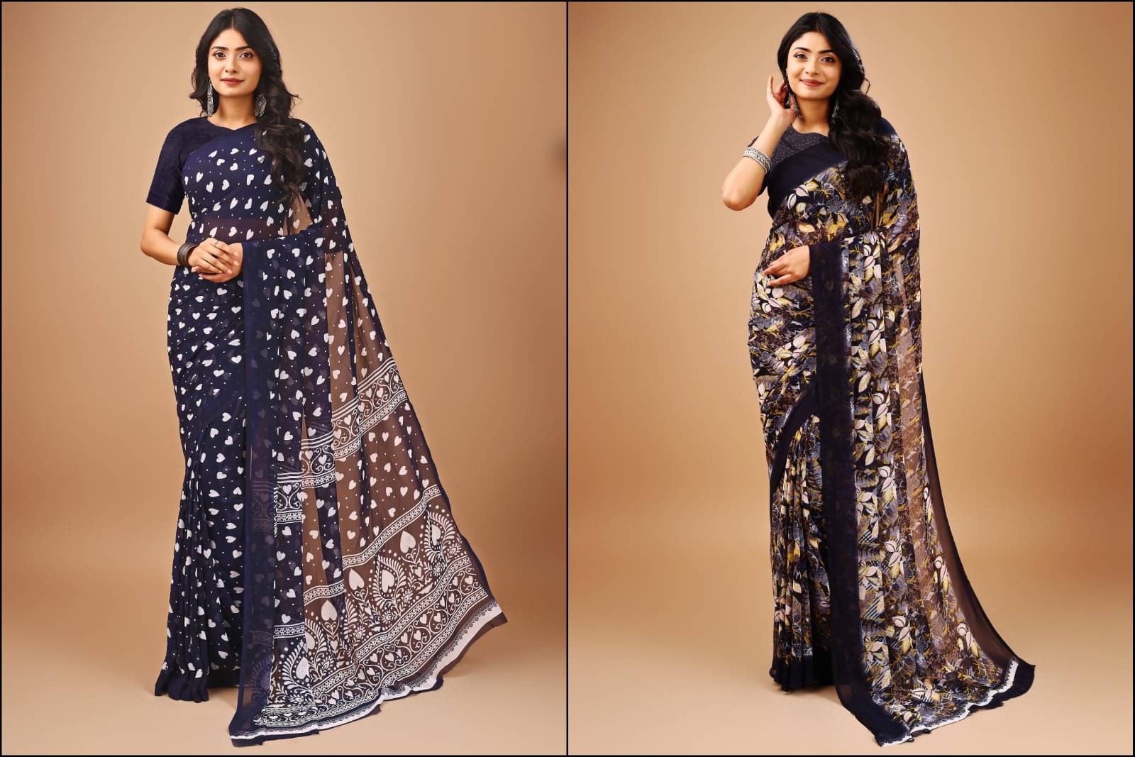Vibhagyaa Chiffon Printed Saree With Unstitched Blouse Piece ( Multicolor ) Vibhagyaa Chiffon Printed Saree With Unstitched Blouse Piece ( Multicolor )