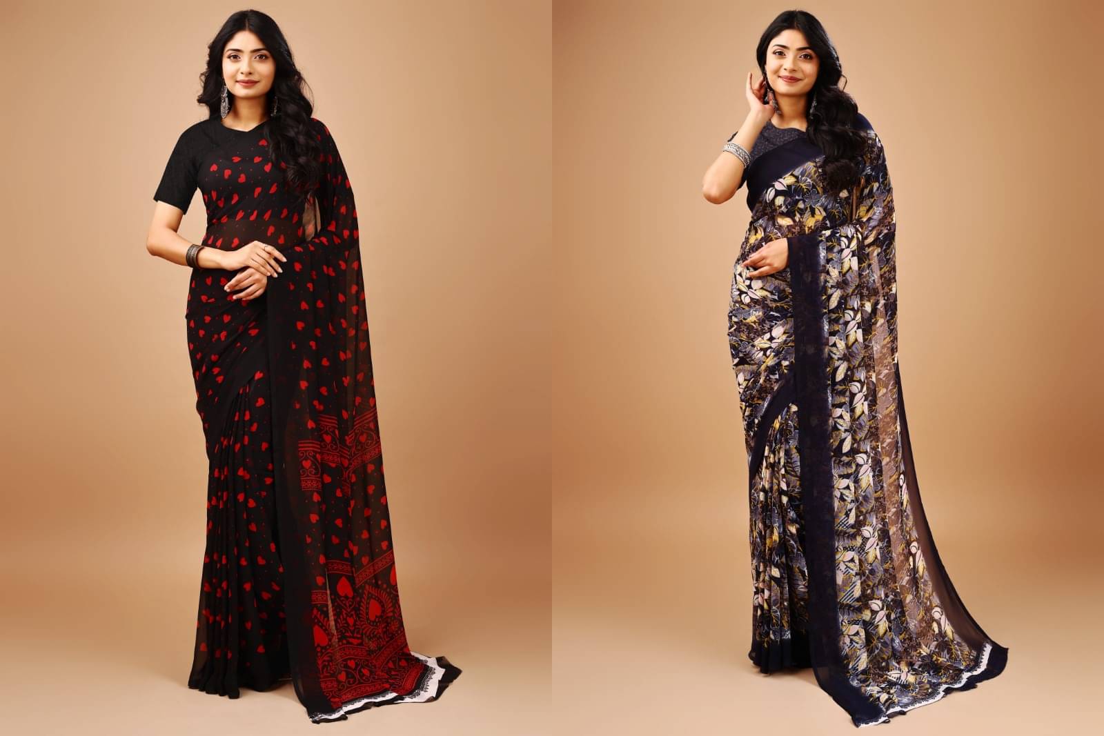 Vibhagyaa Chiffon Printed Saree With Unstitched Blouse Piece ( Multicolor ) Vibhagyaa Chiffon Printed Saree With Unstitched Blouse Piece ( Multicolor )