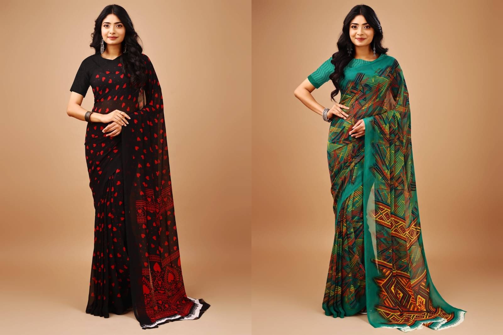 Vibhagyaa Chiffon Printed Saree With Unstitched Blouse Piece ( Multicolor ) Vibhagyaa Chiffon Printed Saree With Unstitched Blouse Piece ( Multicolor )