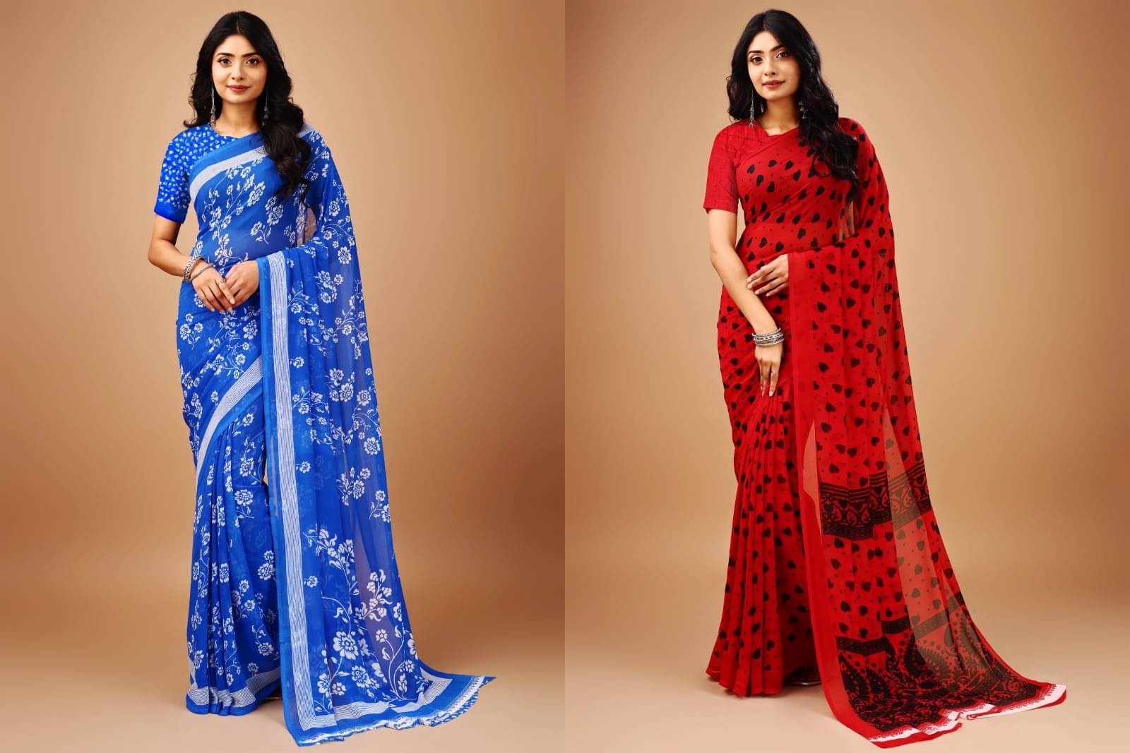 Vibhagyaa Chiffon Printed Saree With Unstitched Blouse Piece ( Multicolor )     			Vibhagyaa Chiffon Printed Saree With Unstitched Blouse Piece ( Multicolor )