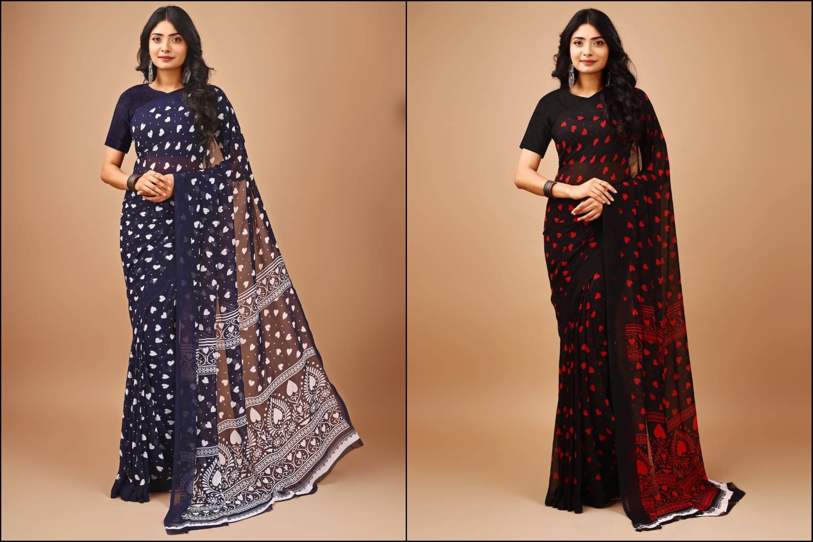Vibhagyaa Chiffon Printed Saree With Unstitched Blouse Piece ( Multicolor ) Vibhagyaa Chiffon Printed Saree With Unstitched Blouse Piece ( Multicolor )
