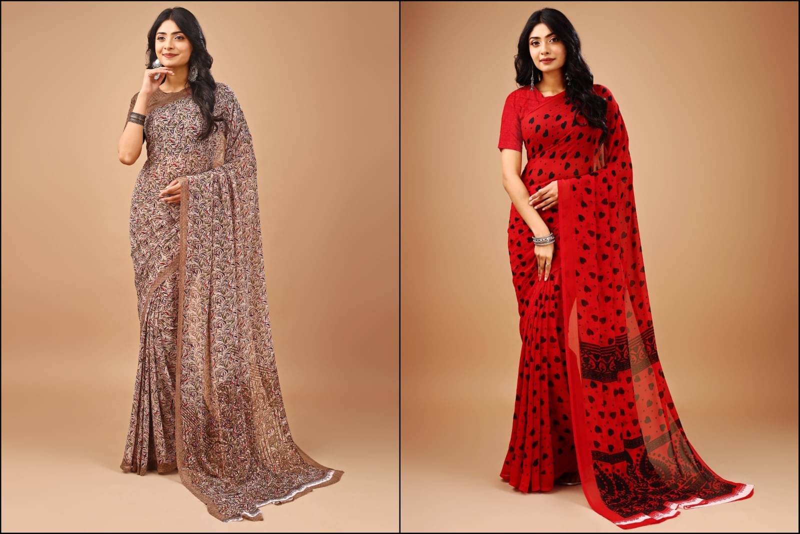 Vibhagyaa Chiffon Printed Saree With Unstitched Blouse Piece ( Multicolor ) Vibhagyaa Chiffon Printed Saree With Unstitched Blouse Piece ( Multicolor )