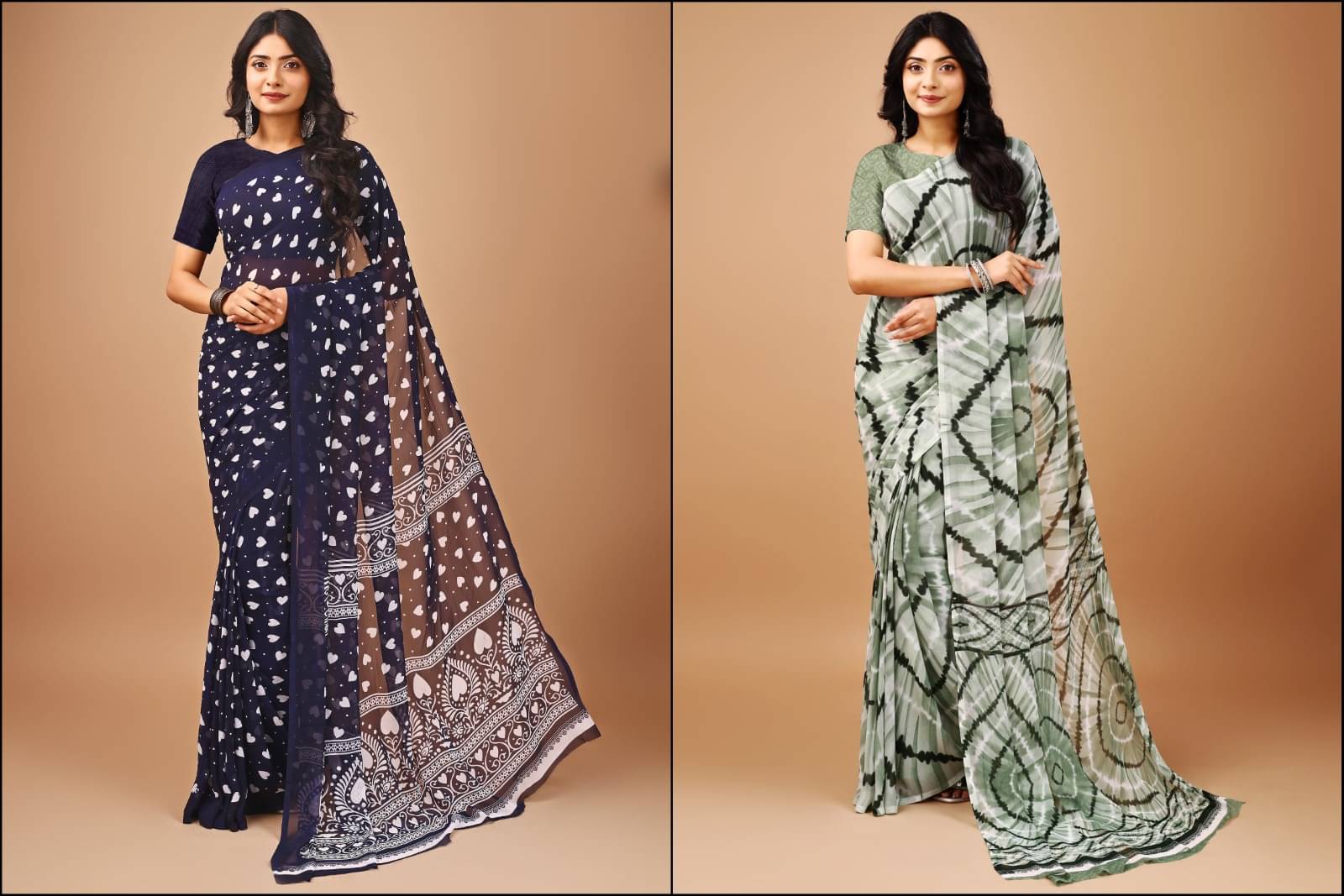 Vibhagyaa Chiffon Printed Saree With Unstitched Blouse Piece ( Multicolor ) Vibhagyaa Chiffon Printed Saree With Unstitched Blouse Piece ( Multicolor )