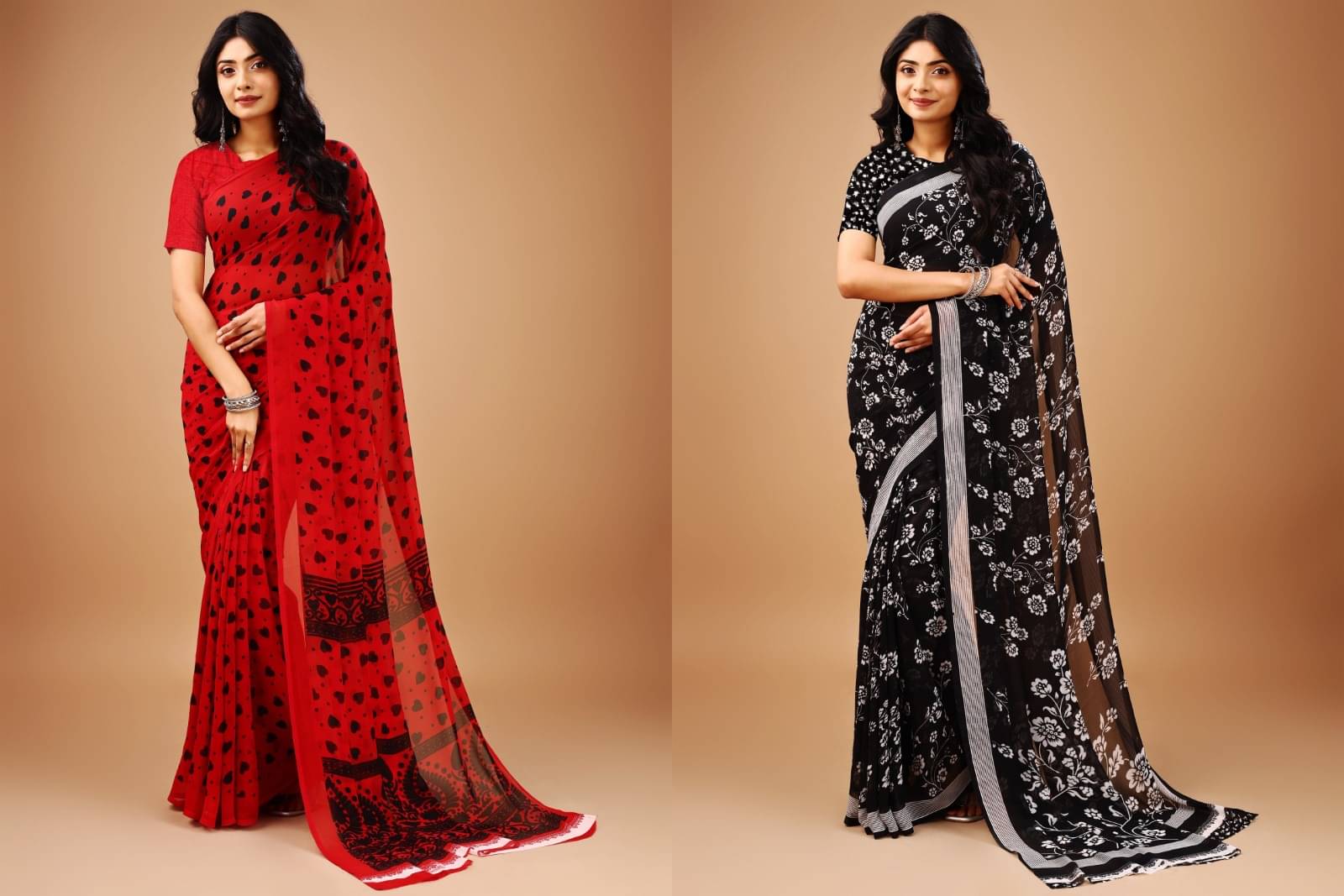 Vibhagyaa Chiffon Printed Saree With Unstitched Blouse Piece ( Multicolor ) Vibhagyaa Chiffon Printed Saree With Unstitched Blouse Piece ( Multicolor )