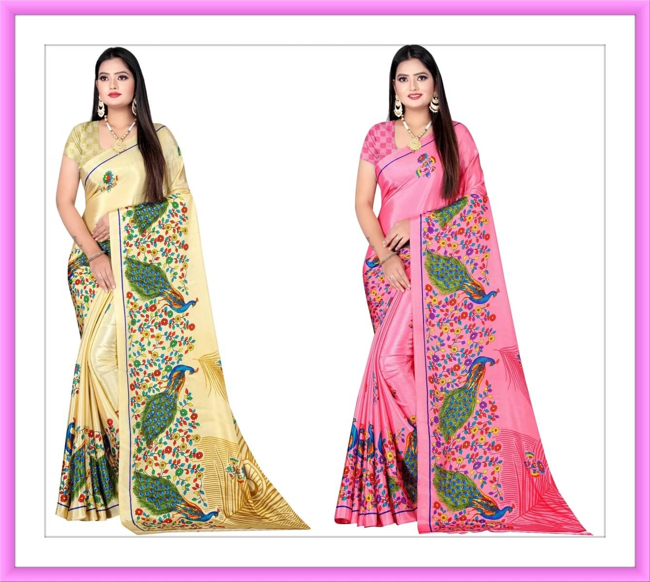 Vibhagyaa Crepe Printed Saree With Unstitched Blouse Piece ( Multicolor ) Vibhagyaa Crepe Printed Saree With Unstitched Blouse Piece ( Multicolor )