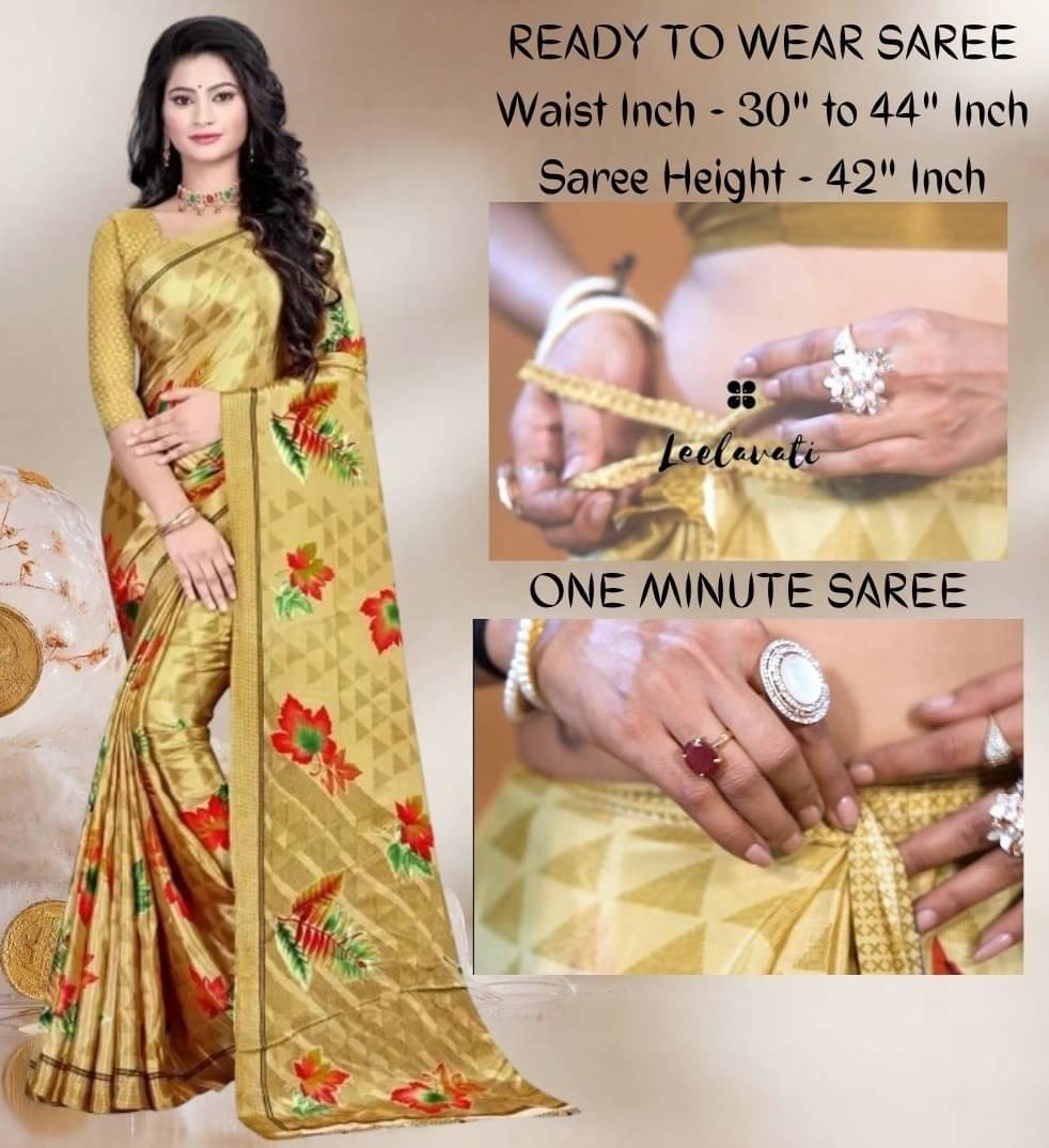     			Vibhagyaa Crepe Printed Saree With Unstitched Blouse Piece ( Multicolor )