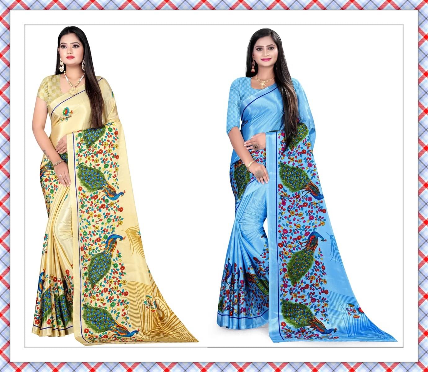 Vibhagyaa Crepe Printed Saree With Unstitched Blouse Piece ( Multicolor ) Vibhagyaa Crepe Printed Saree With Unstitched Blouse Piece ( Multicolor )