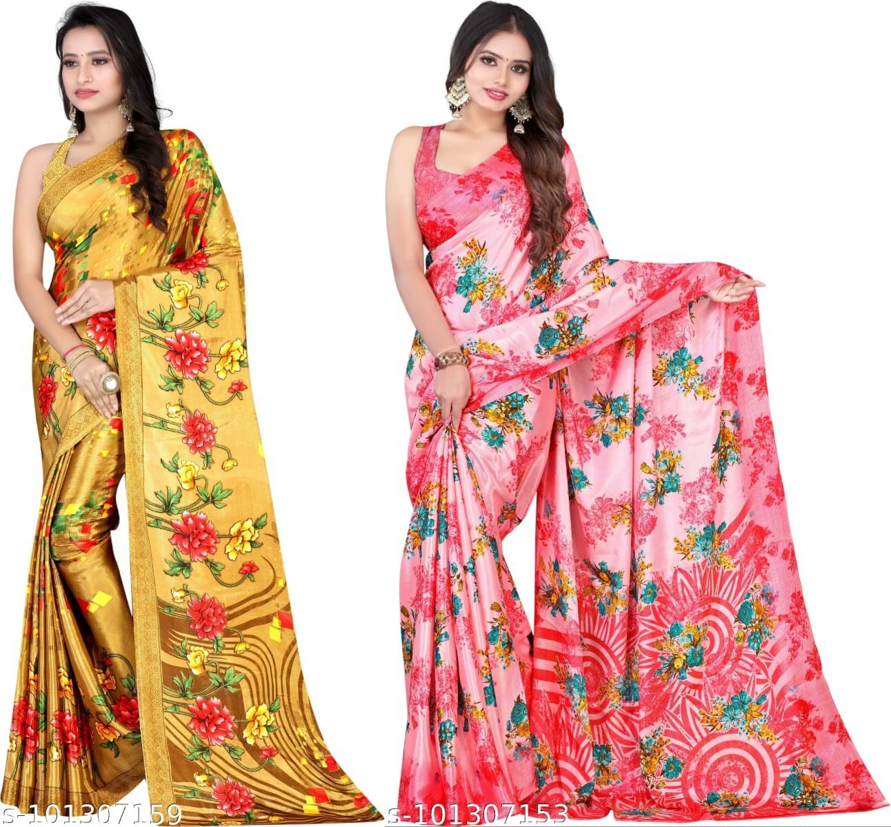 Vibhagyaa Crepe Printed Saree With Unstitched Blouse Piece ( Multicolor ) Vibhagyaa Crepe Printed Saree With Unstitched Blouse Piece ( Multicolor )