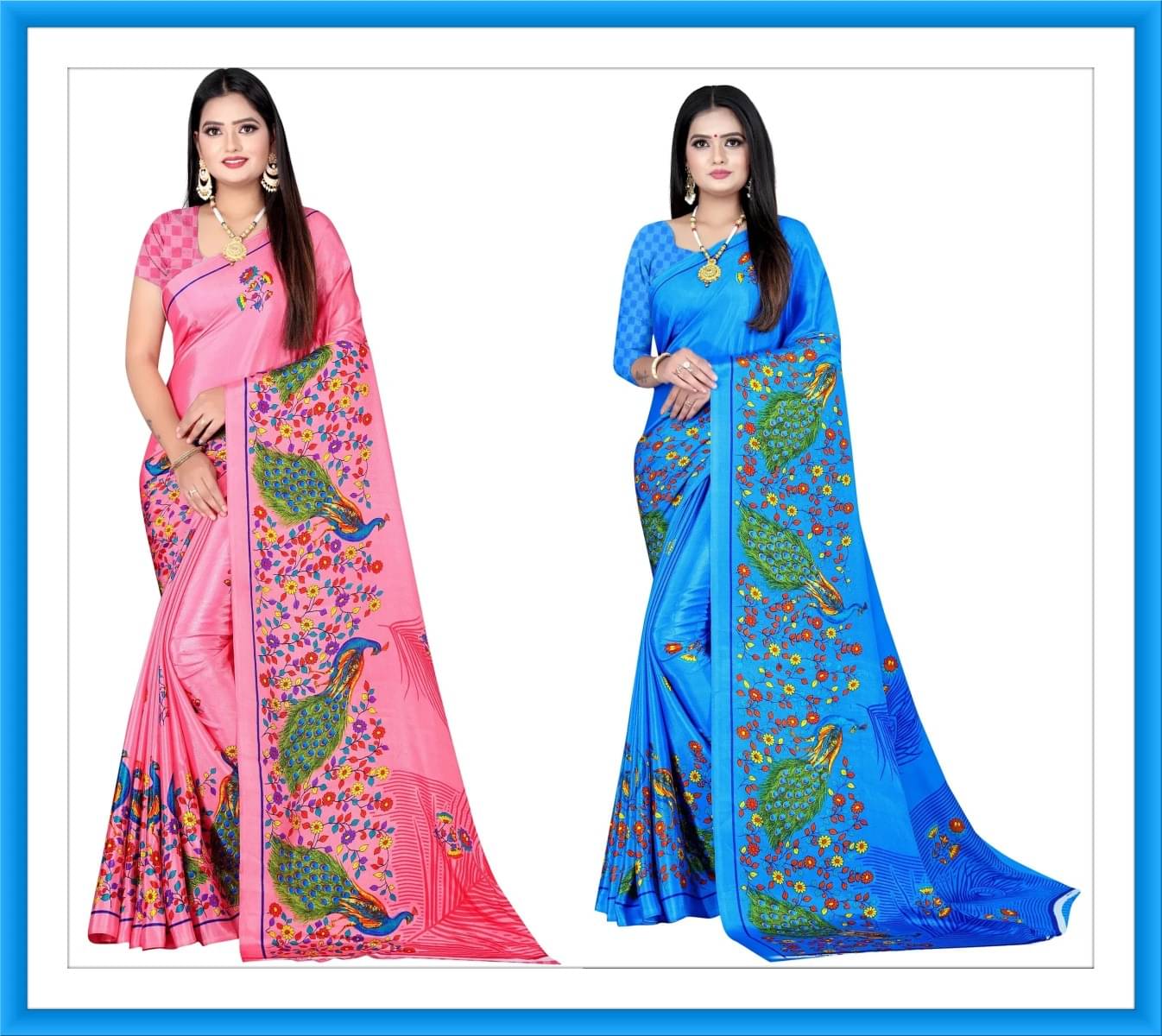 Vibhagyaa Crepe Printed Saree With Unstitched Blouse Piece ( Multicolor ) Vibhagyaa Crepe Printed Saree With Unstitched Blouse Piece ( Multicolor )