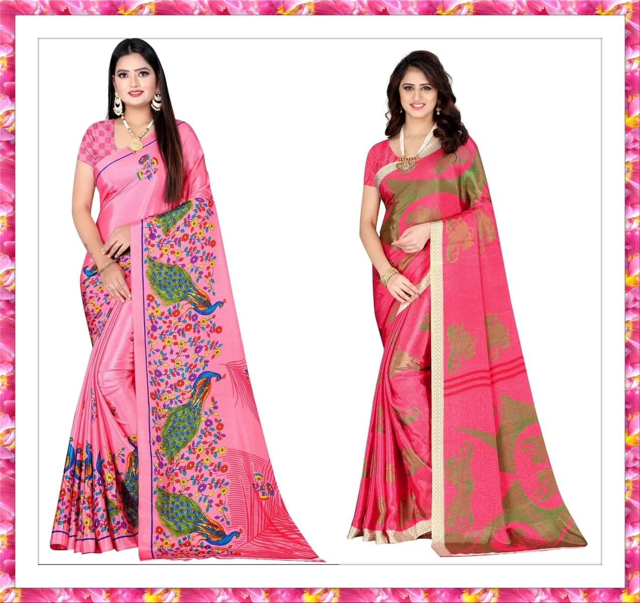 Vibhagyaa Crepe Printed Saree With Unstitched Blouse Piece ( Multicolor ) Vibhagyaa Crepe Printed Saree With Unstitched Blouse Piece ( Multicolor )
