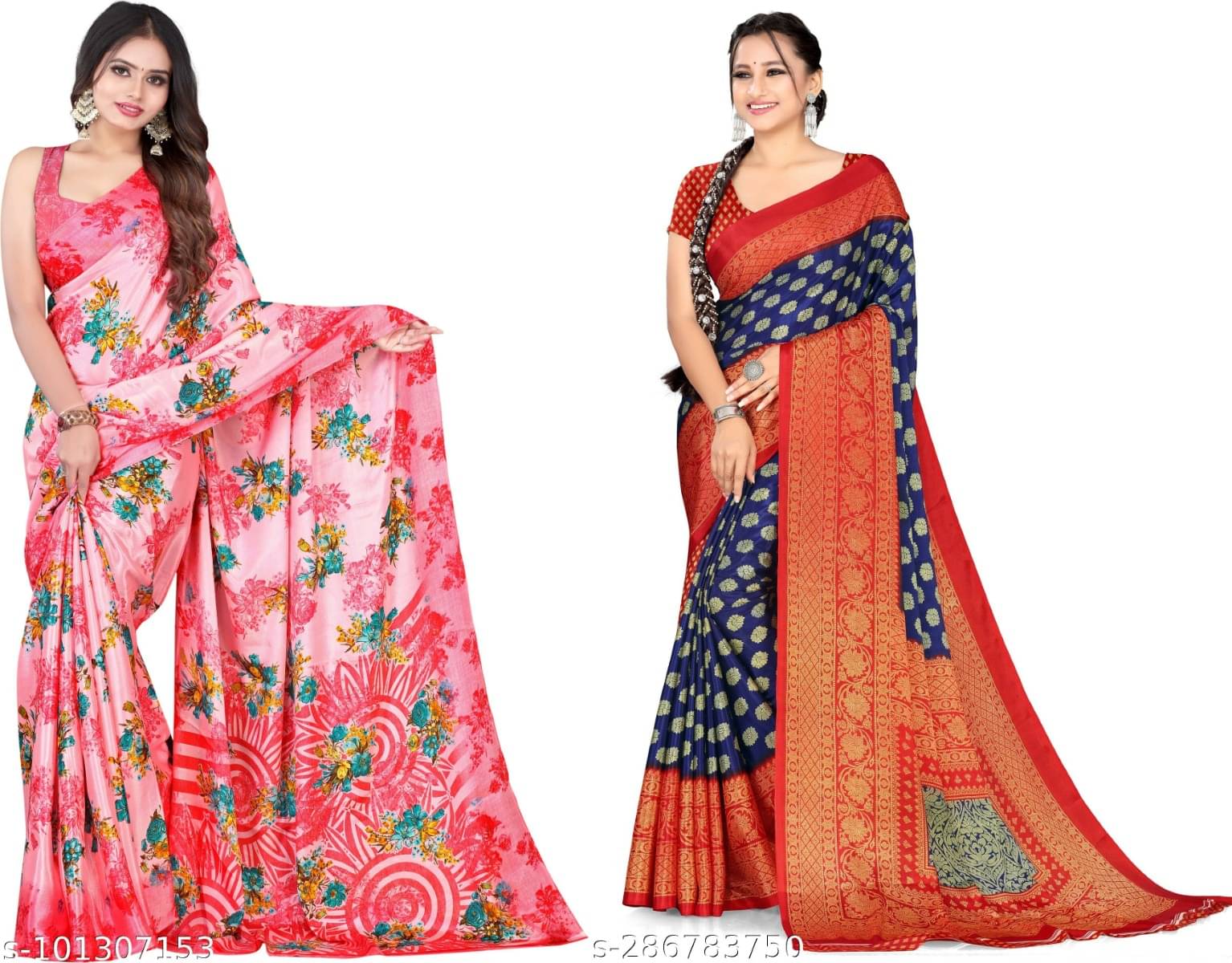 Vibhagyaa Crepe Printed Saree With Unstitched Blouse Piece ( Multicolor ) Vibhagyaa Crepe Printed Saree With Unstitched Blouse Piece ( Multicolor )