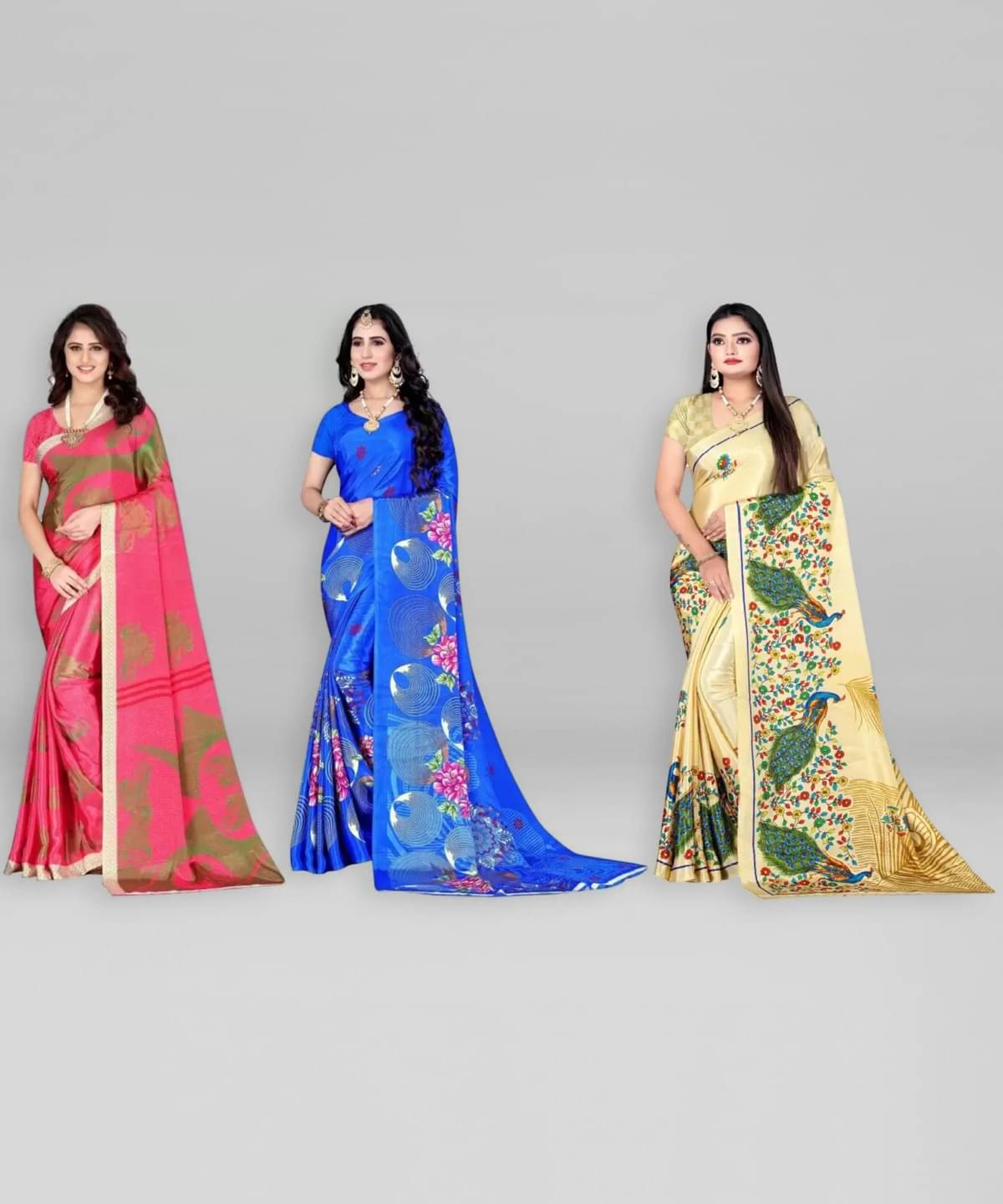     			Vibhagyaa Crepe Printed Saree With Unstitched Blouse Piece ( Multicolor )