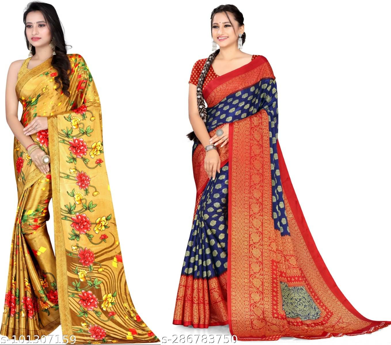     			Vibhagyaa Crepe Printed Saree With Unstitched Blouse Piece ( Multicolor )